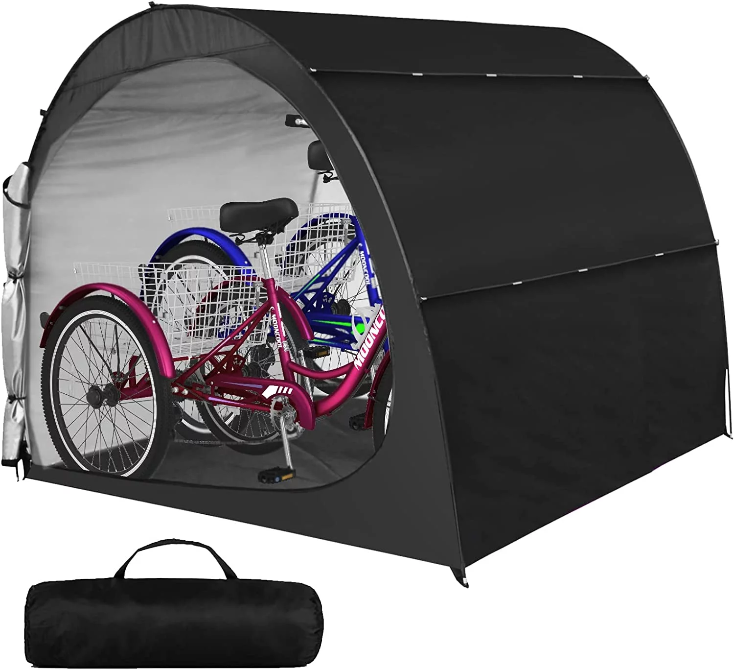 ABORON Bike Storage Tent,Outdoor Bike Cover - Waterproof Lawn Mower Garden Tools Shed For 3-6 Bikes ,Backyard Tent Shelter W/Fixing Peg