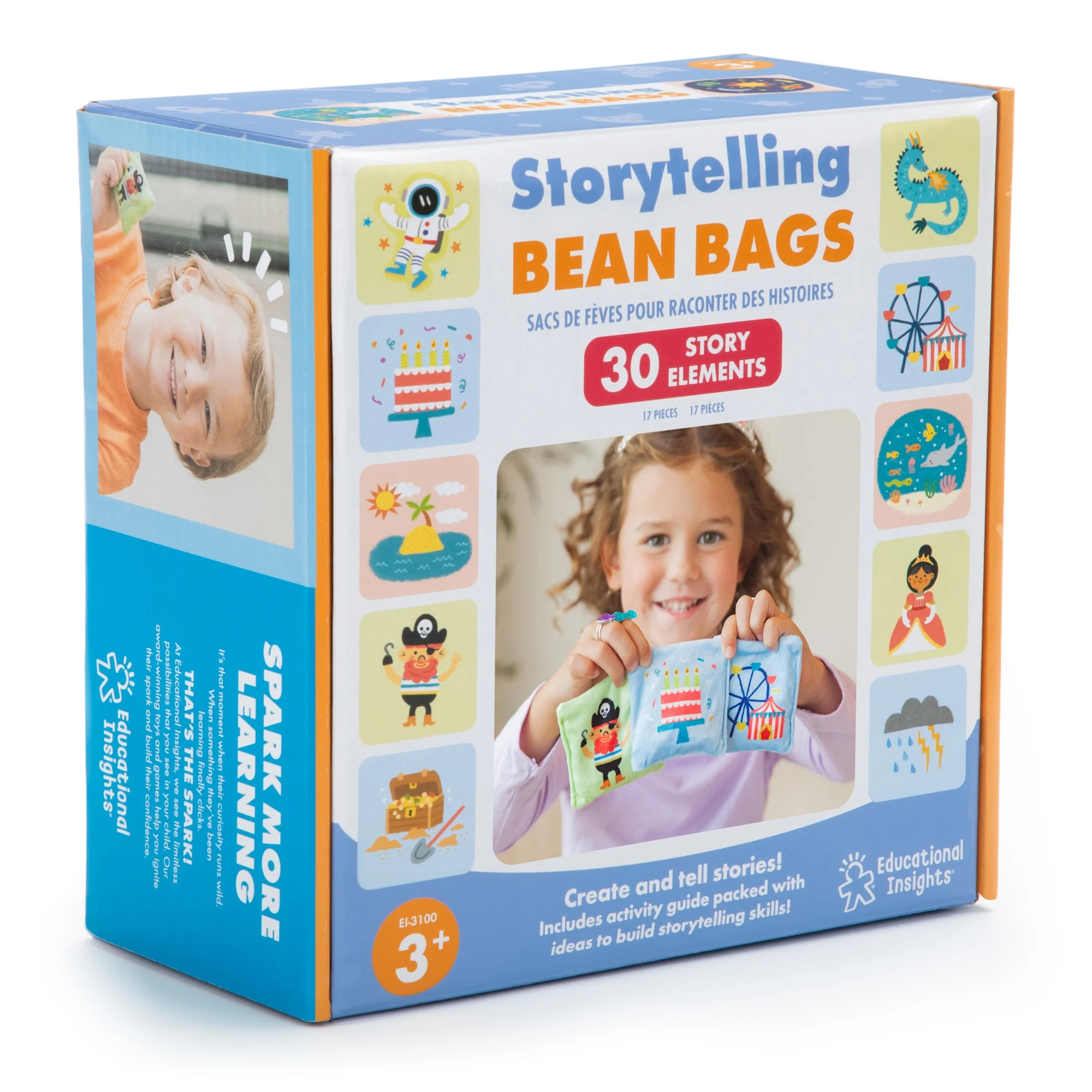 Educational Insights Storytelling Bean Bags, Tactile Bean Bags for Kids Classroom, Includes 15 Bean Bags, Gift for Ages 3+