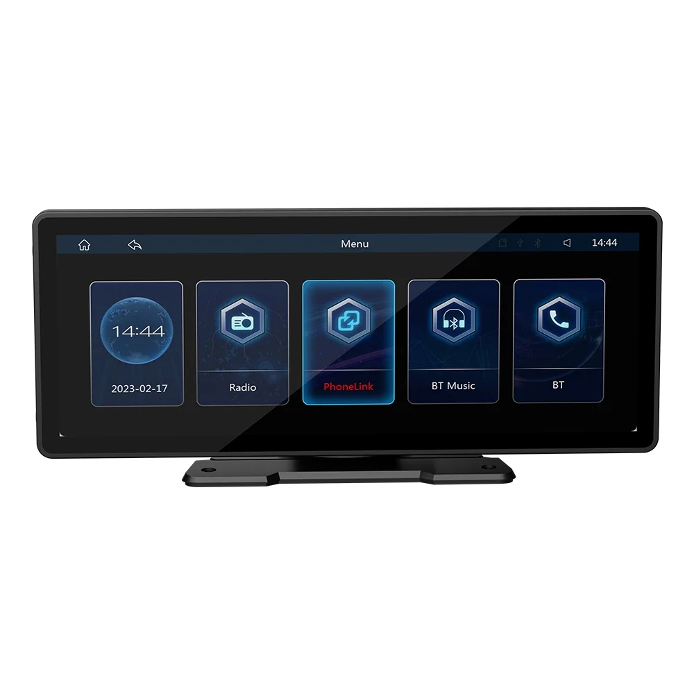 Carevas 9.3 Inch Car Stereo MP5 Player Hands-Free Calling Support Carplay Android Auto Phone Link Reversing Assist U-DiskTF with Adjustable Bracket