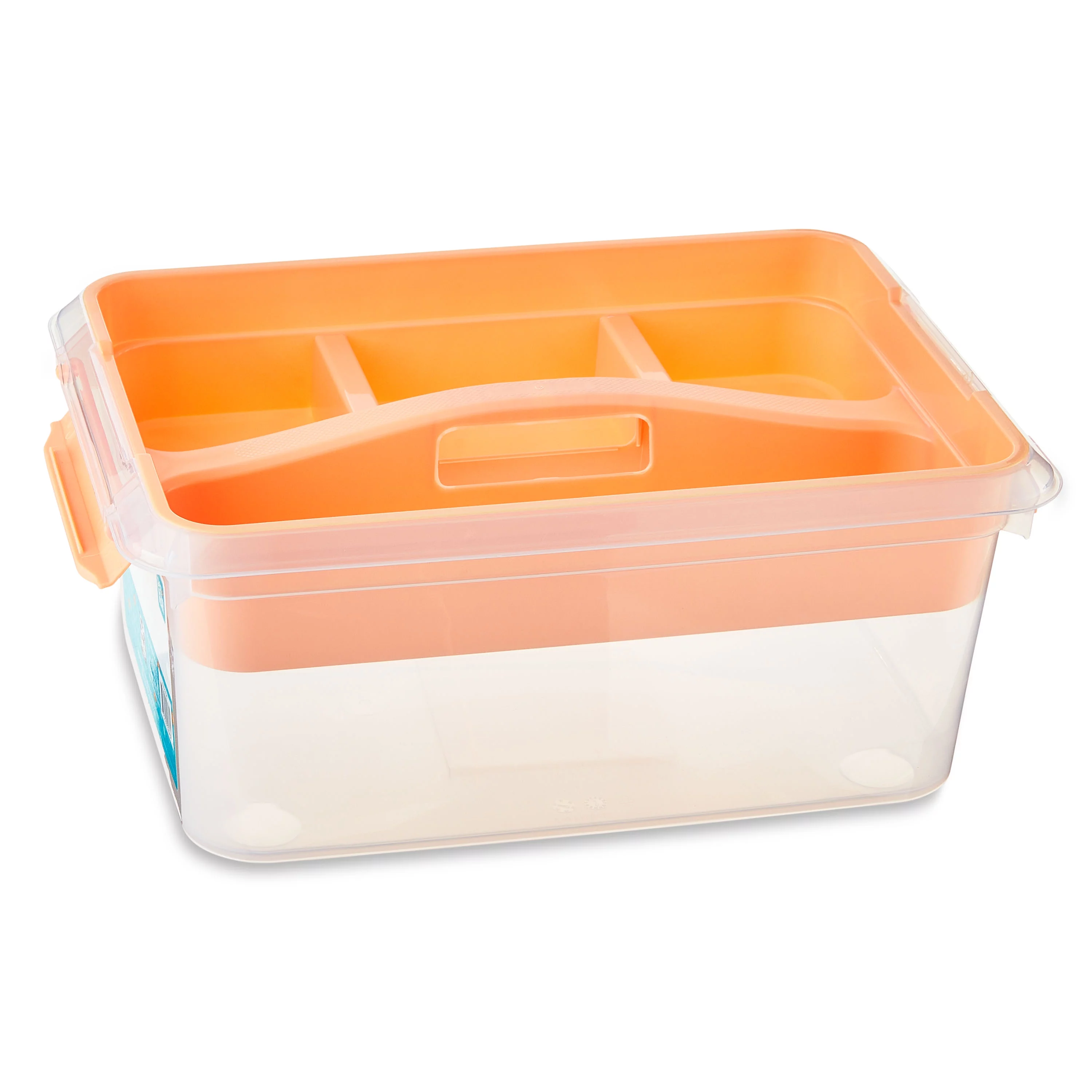Pen + Gear 14.5-Quart Plastic Latch File Organizer Storage Box, Icy Peach, 1-Pack