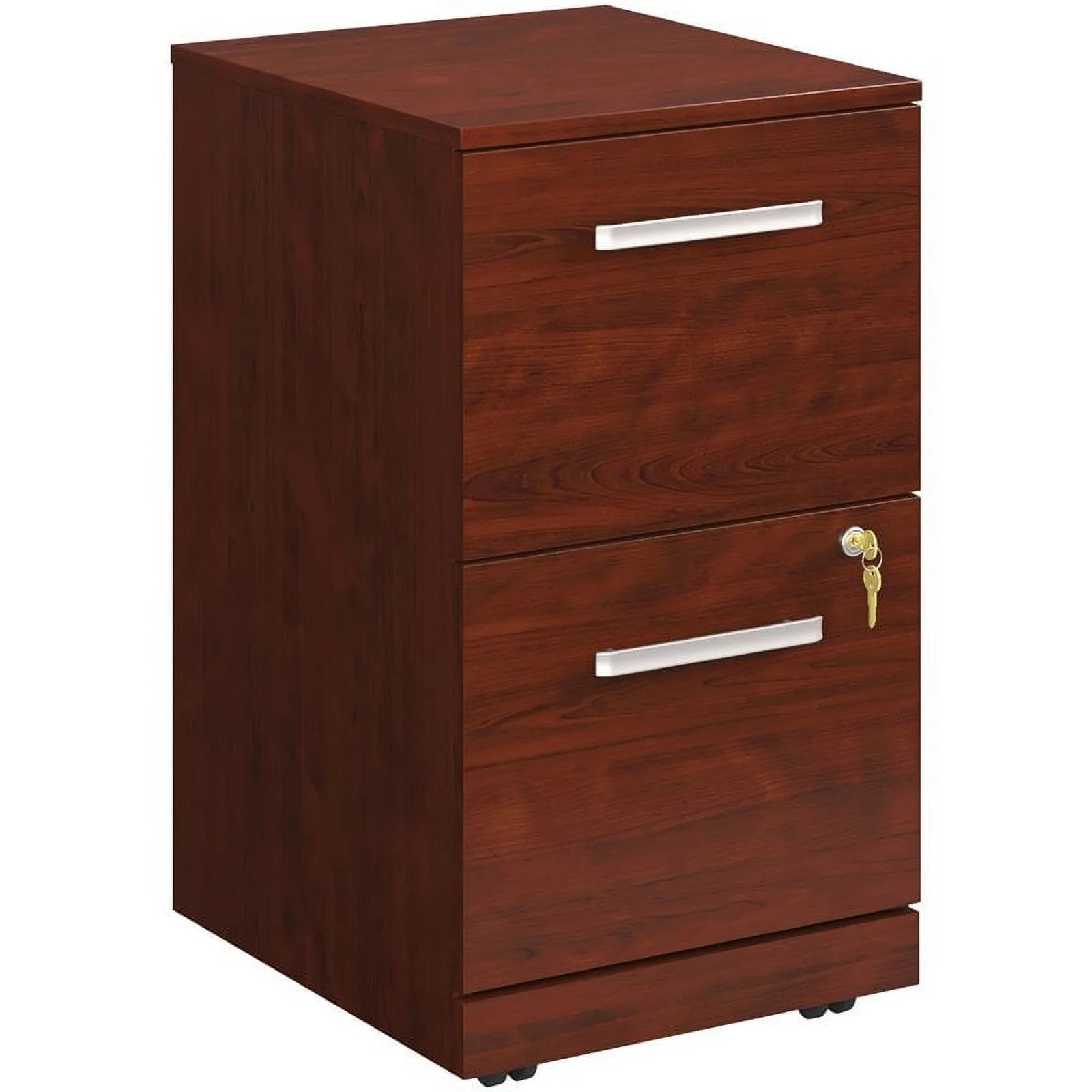Home Square 2-Piece Set with 2-Drawers File Cabinet & Bookcase in Classic Cherry