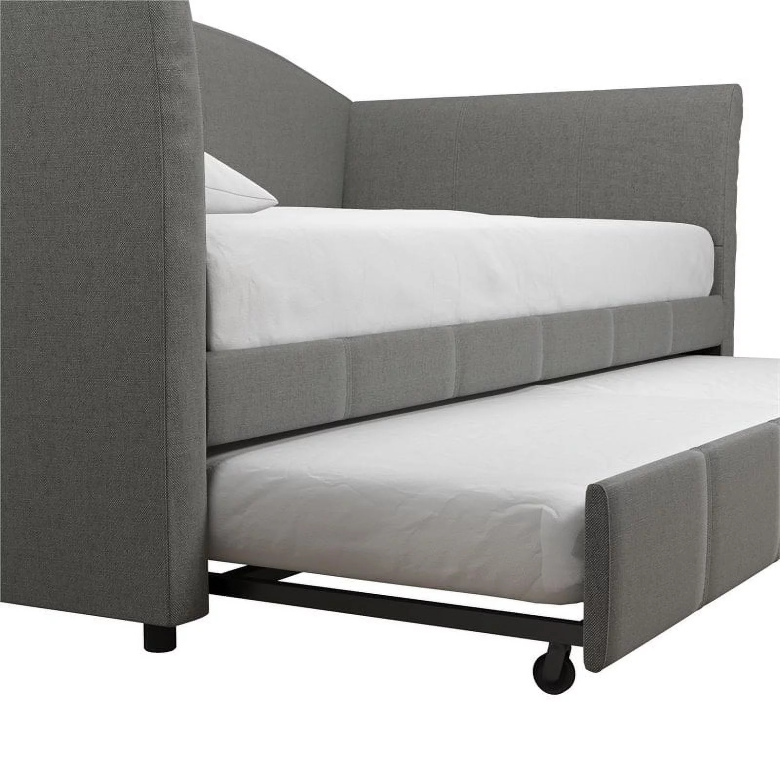 DHP Halle Modern Upholstered Daybed and Trundle in Gray Linen
