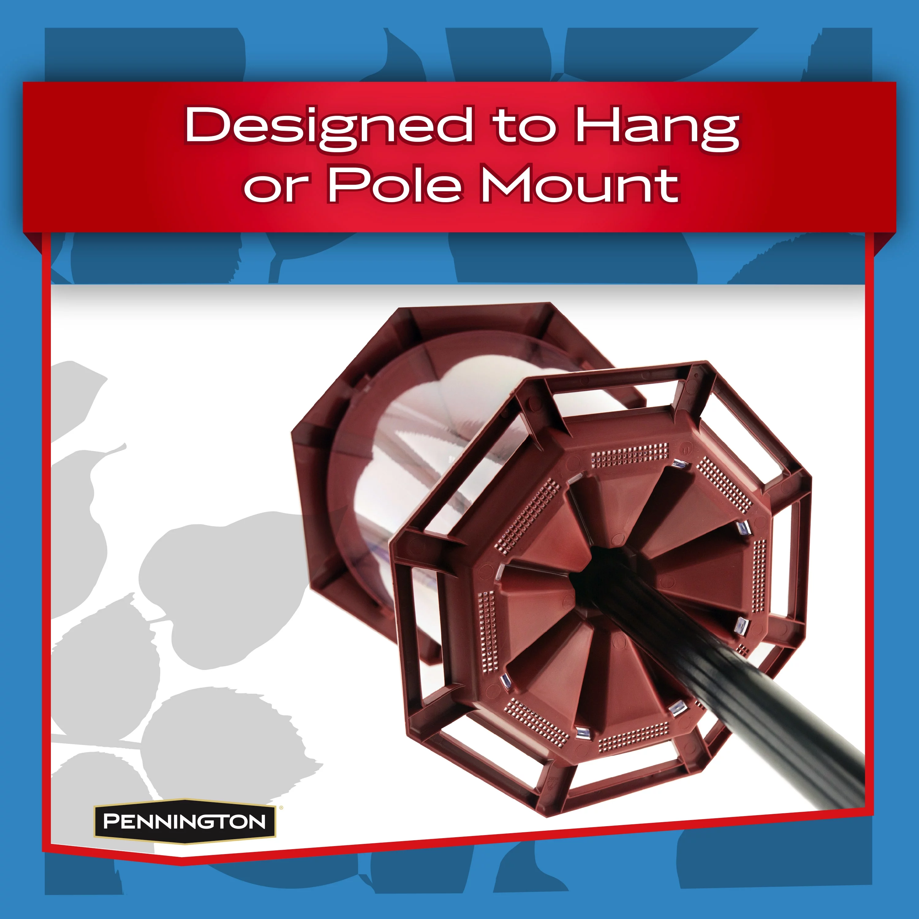 Pennington Earth Smart Red Recycled Resin Grand Ecozebo Wild Bird Feeder,  Jumbo 10 lb. Capacity, 1 Pack