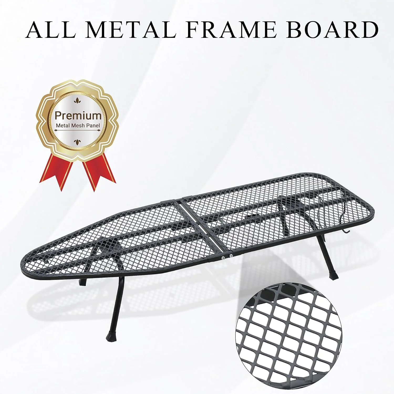 Metal Mesh Panel Tabletop Ironing Board , Foldable Iron Board , Heavy Duty Small Iron Board with Heat Resistant Cover and 100% Cotton 8mm Thicken Pad