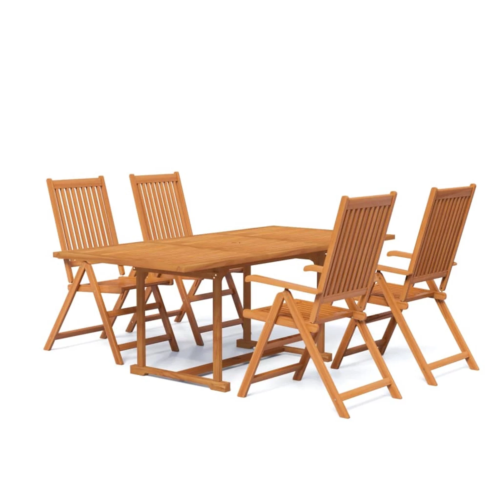walmeck 5 Piece Patio Dining Set Solid Wood Acacia