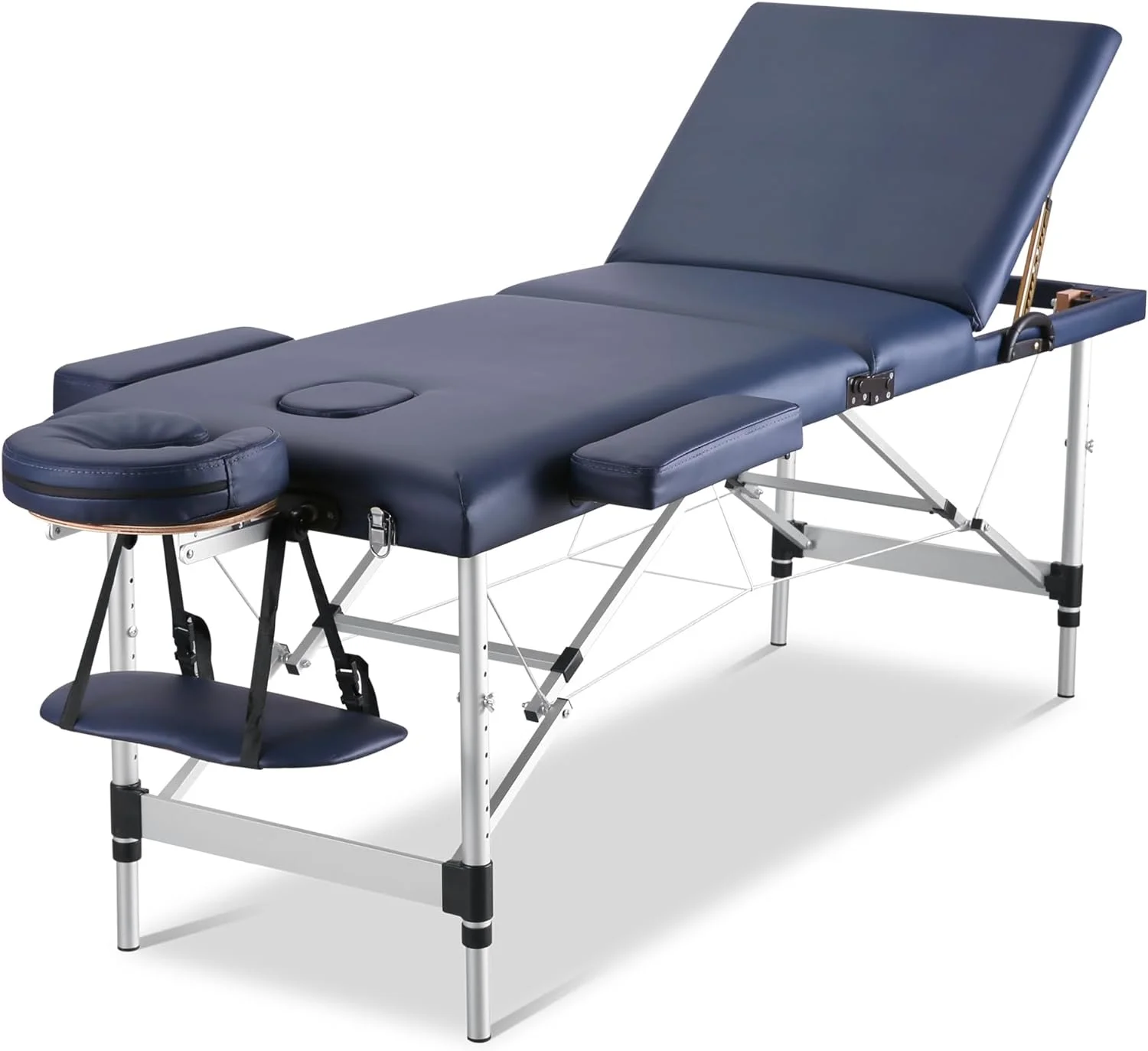 Massage Table Portable Massage Bed Lash Spa Tattoo Bed Esthetician Adjustable Professional 3-Fold Aluminum Legs Carrying Bag 496 lbs