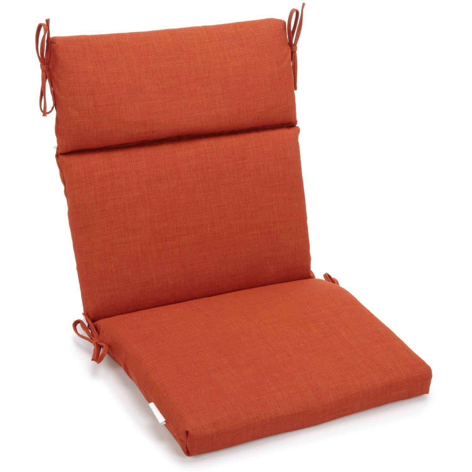 Blazing Needles  22 x 45 in. Spun Polyester Solid Outdoor Squared Seat & Back Chair Cushion, Cinnamon