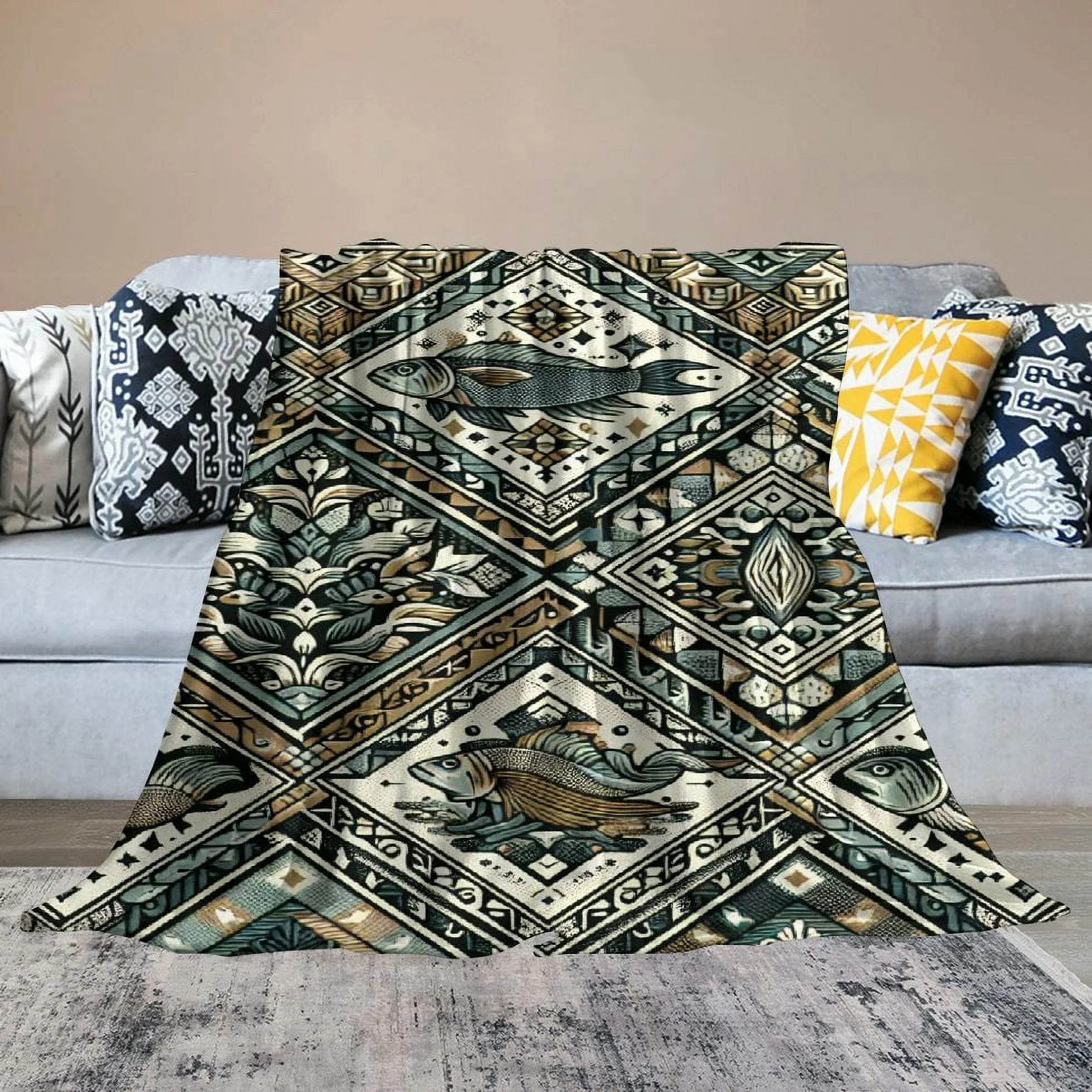 EastSmooth  Royal Empire Reversible Cotton Throw Blanket, 50