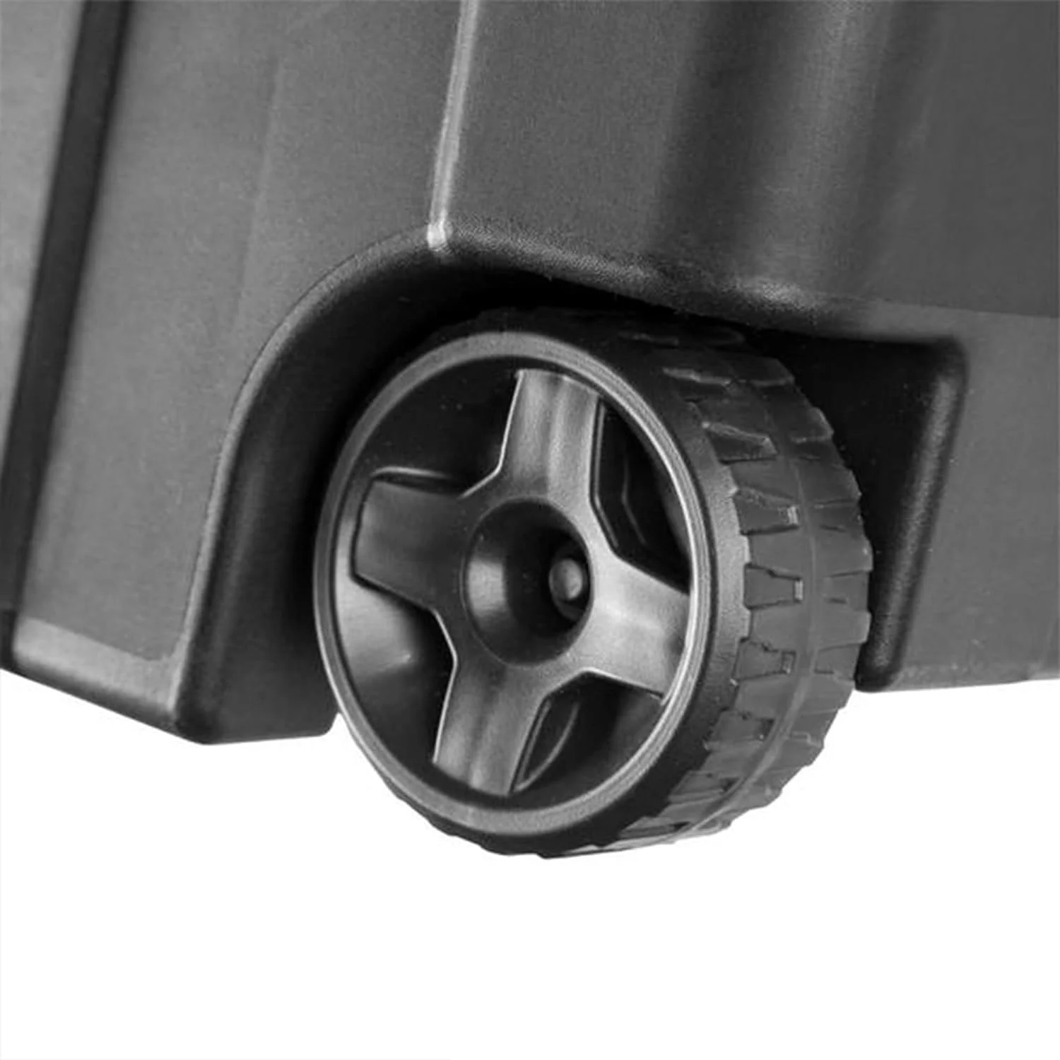 40 Gal Wheeled Industrial Tote, Stackable Storage Bin With Lid, Plastic Container With Heavy Duty es, Black Base And Lid, 4-Pack