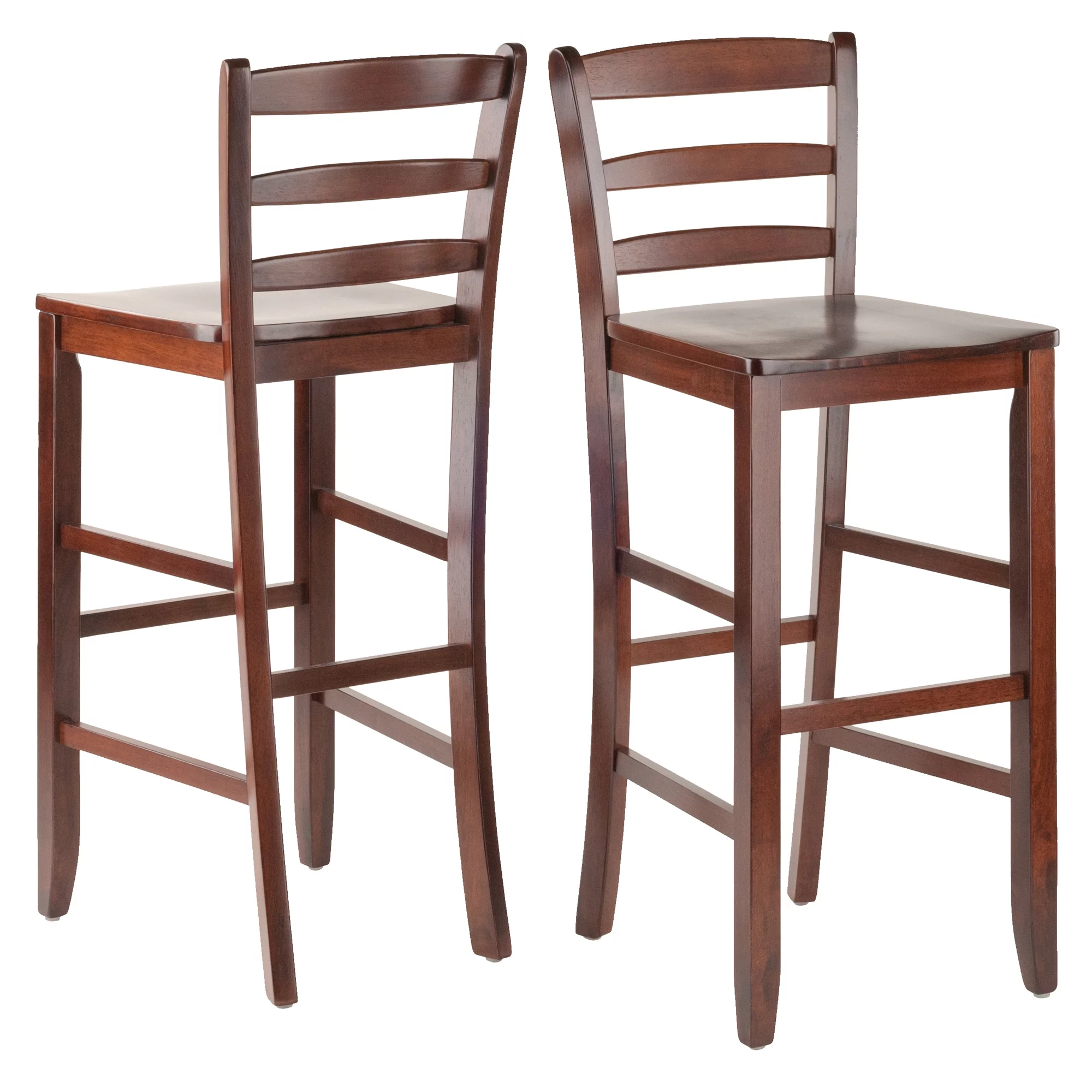 Parkland 3-Piece High Dining Set with Ladder-Back Stools, Antique Walnut