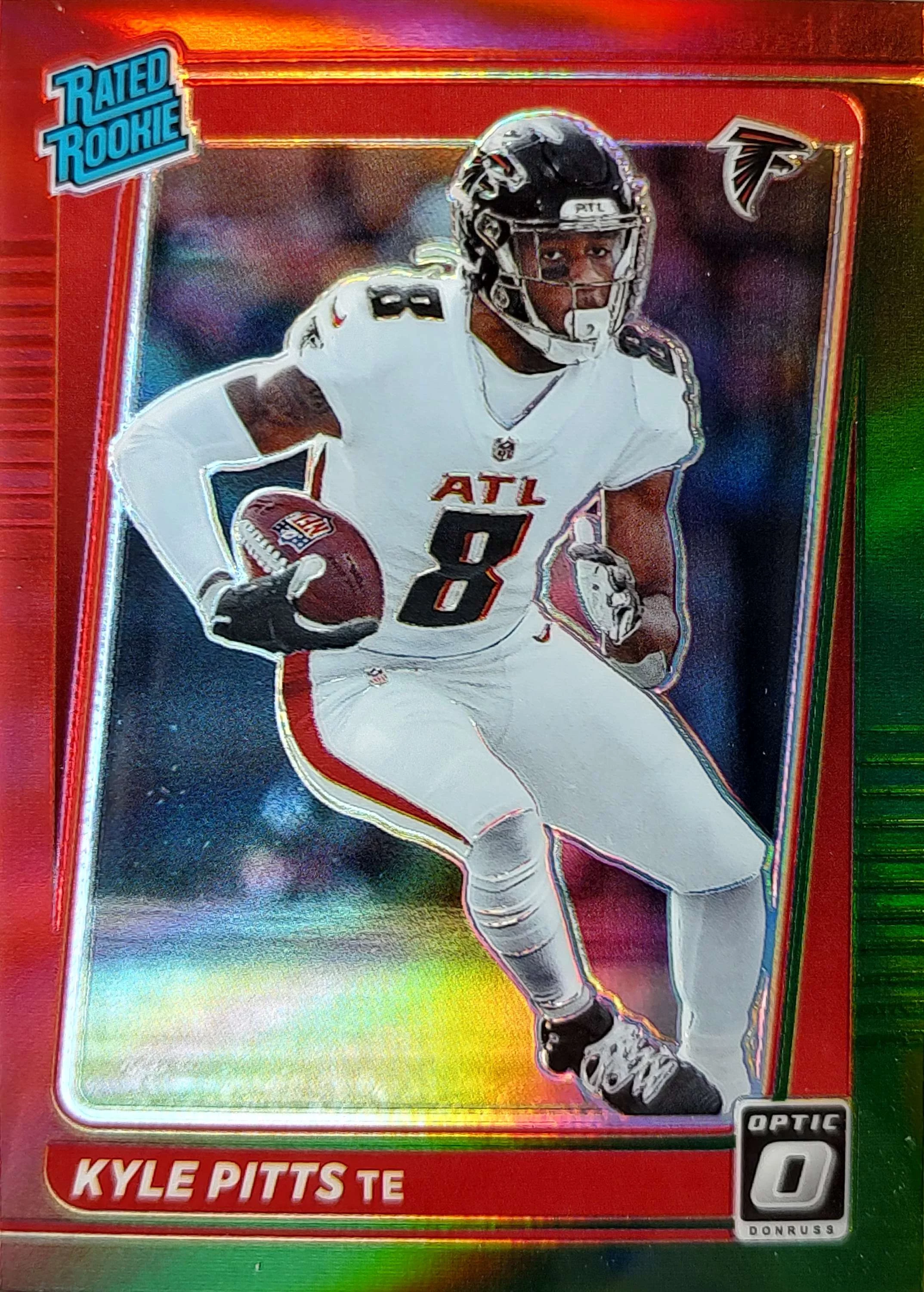 NFL 2021 Panini Donruss Kyle Pitts Red Green Trading Card P-260 (Rated Rookie)