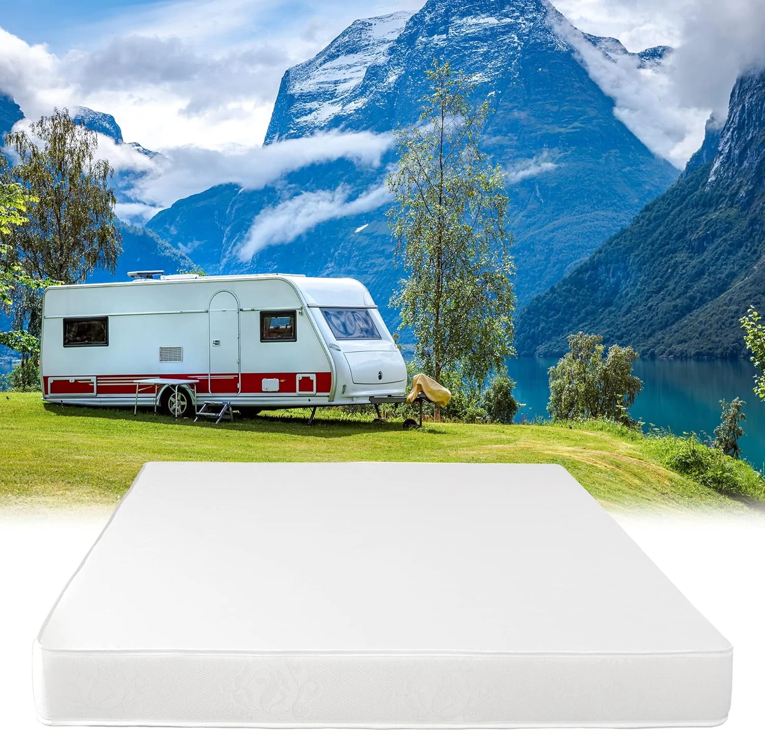 Short Full Mattress for RV Camper, 6-Inch Memory Foam RV Mattress - CertiPUR-US Certified RV Mattress for a Comfortable Sleep - Open Cell Foam Trailer Bed Mattresses (48” x 75”)