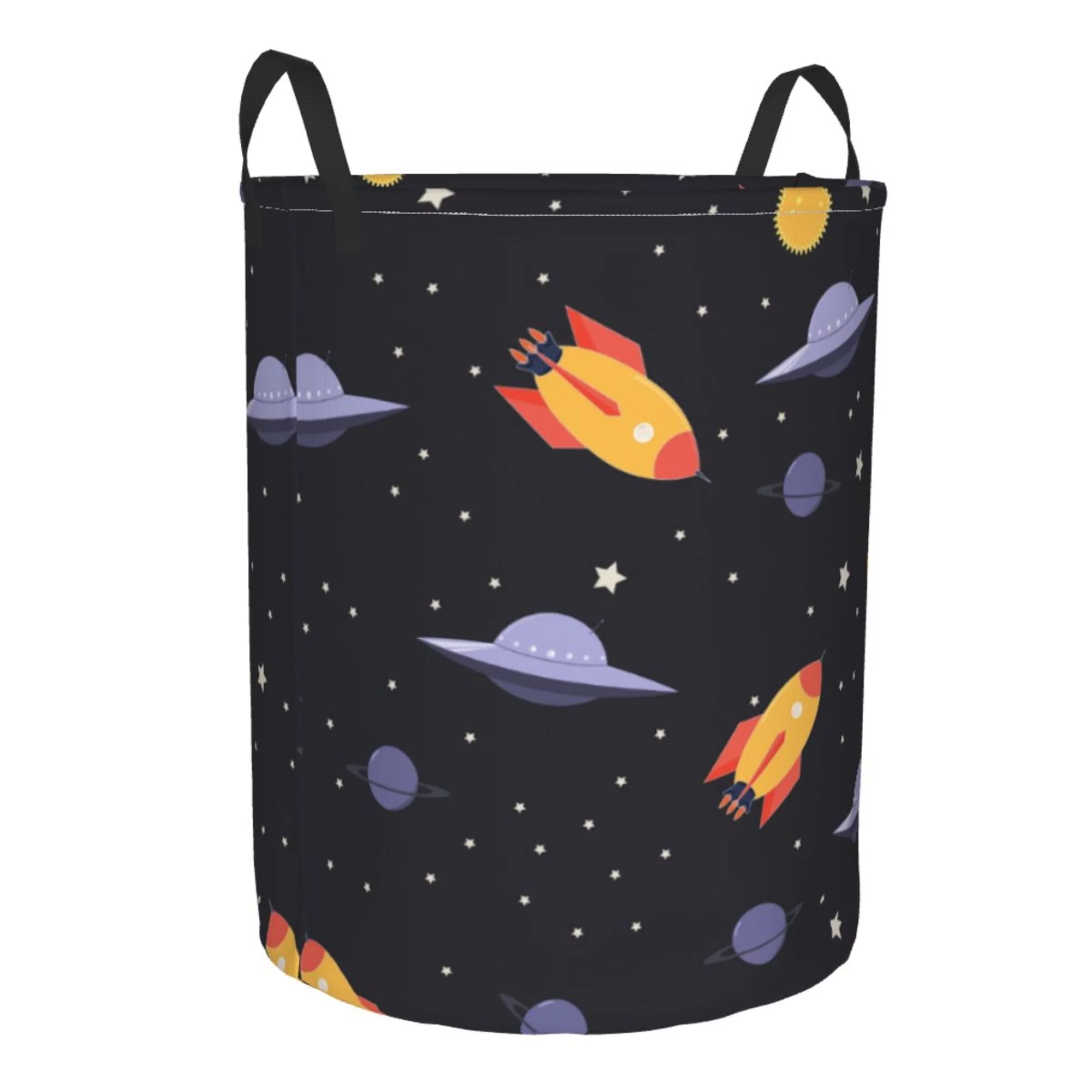 ZICANCN Outer Space Ship Laundry Basket Organizer , Dirty Clothes Hamper for Bathroom Kids Girls Boys Laundry Hamper Medium