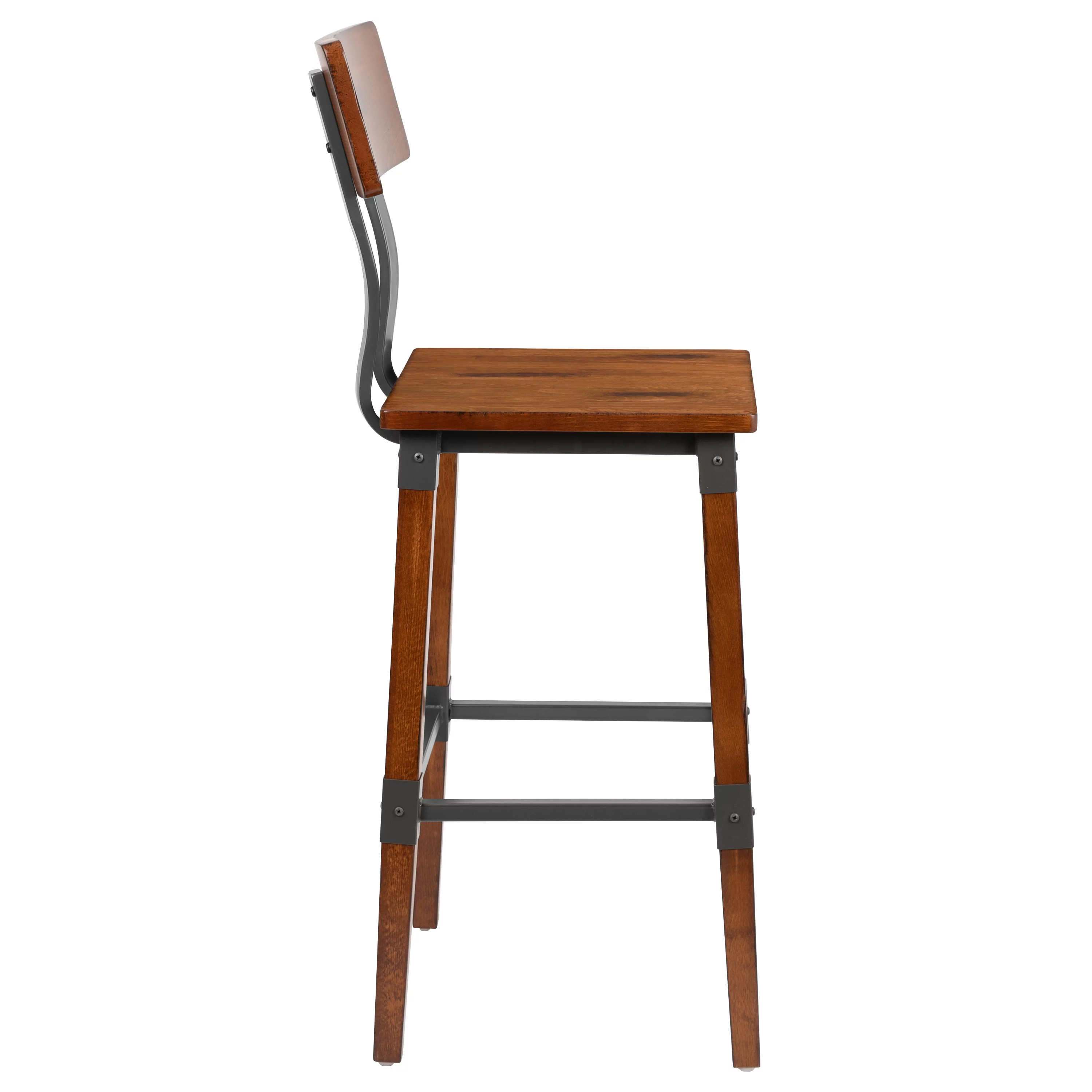Flash Furniture Jackson Antique Dining Barstool, Walnut, Set of 2