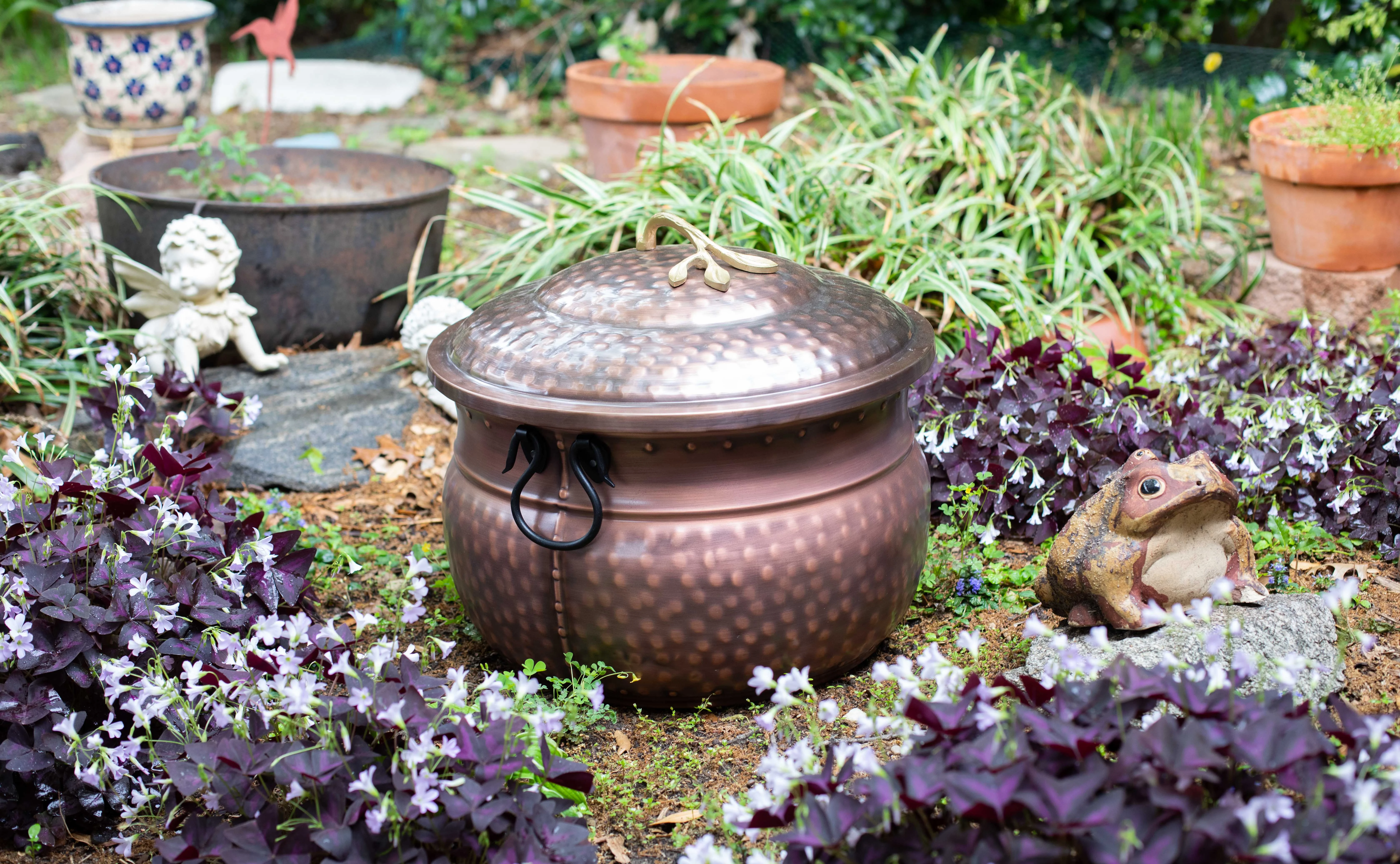 BirdRock Home Garden Water Hose Pot with Lid