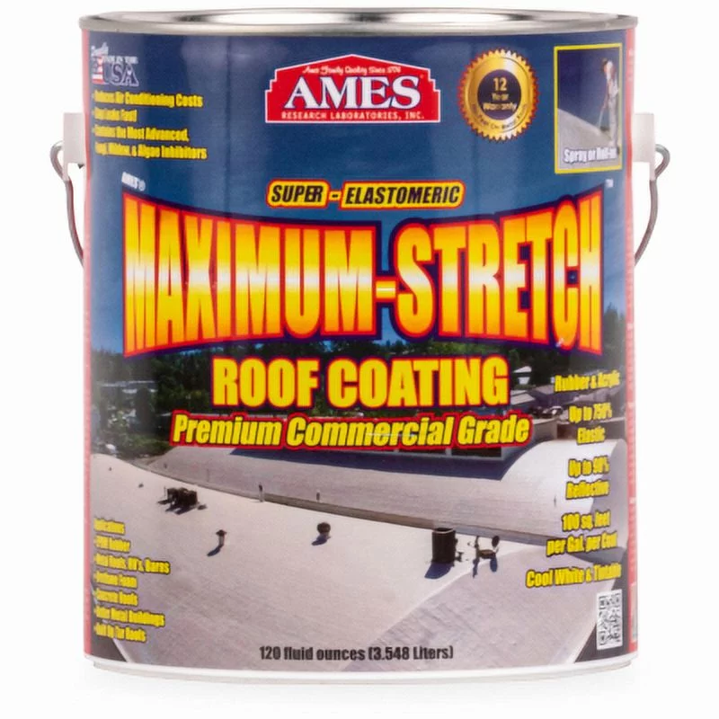 Gallon White Water Base Maximum Stretch High Strength Elastomeric Roof, Each