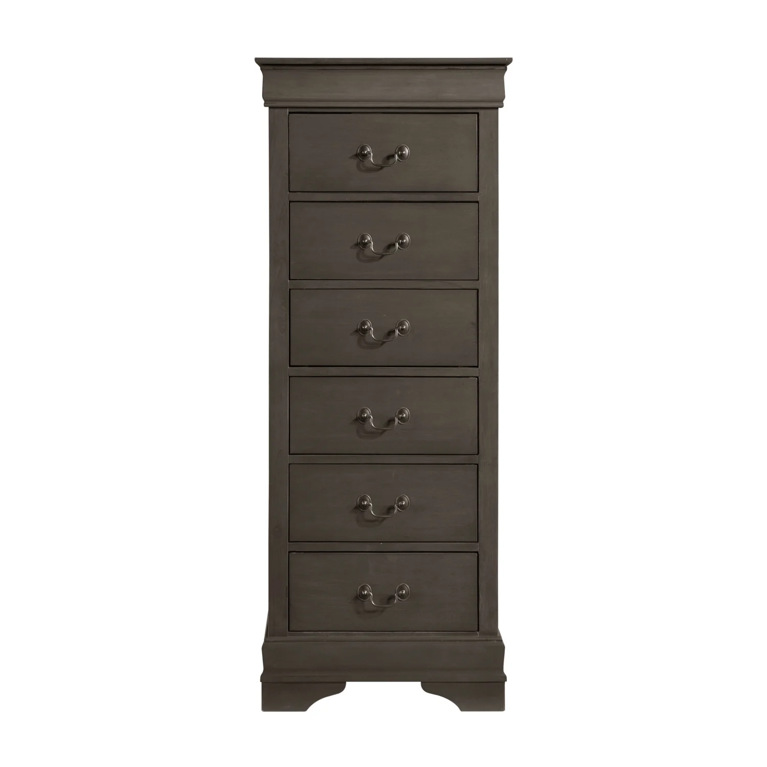 Traditional Design Louis Phillippe Style 1pc Lingerie Chest of 7x Drawers Gray Finish Hidden Drawers Wooden Furniture
