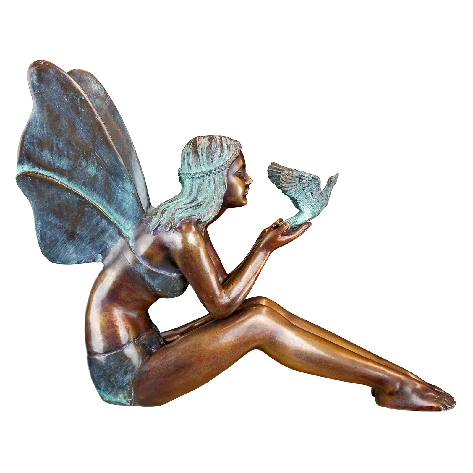 Design Toscano Bird Fairy Cast Bronze Garden Statue: Large