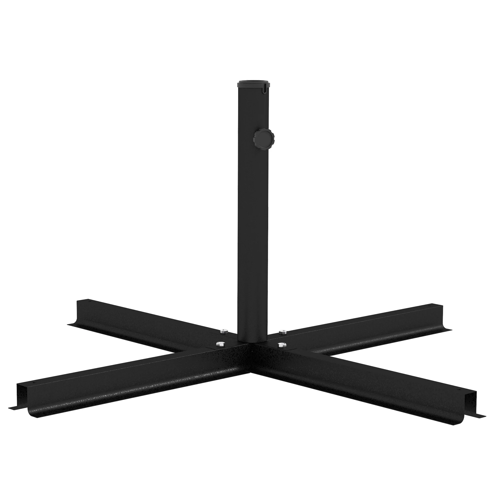 Outsunny Outdoor Universal Cross Brace Stand, Cross Umbrella Base, Black