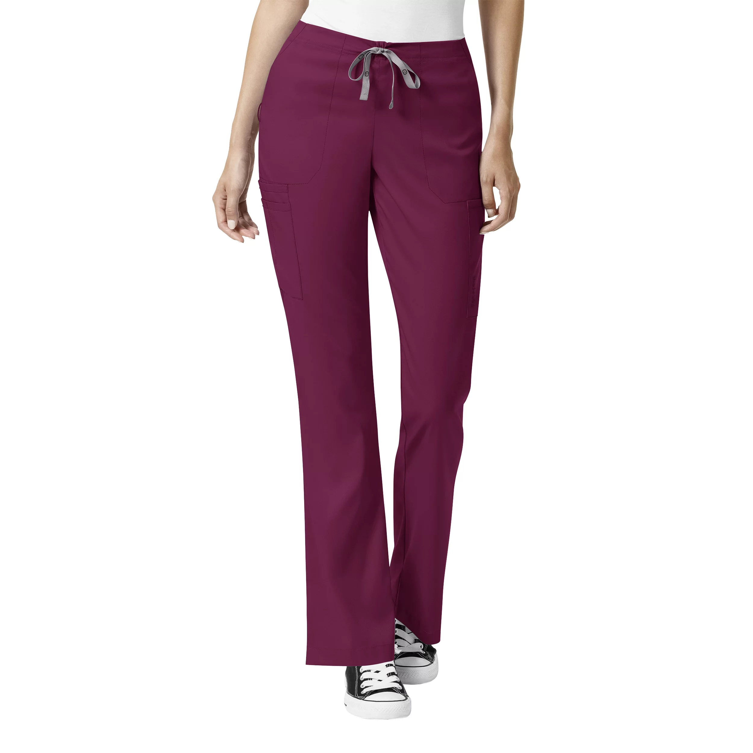 WonderWink Pro Women's 4 Pocket V-Neck Top & Moderate Flare Leg Cargo Pant Scrub Set