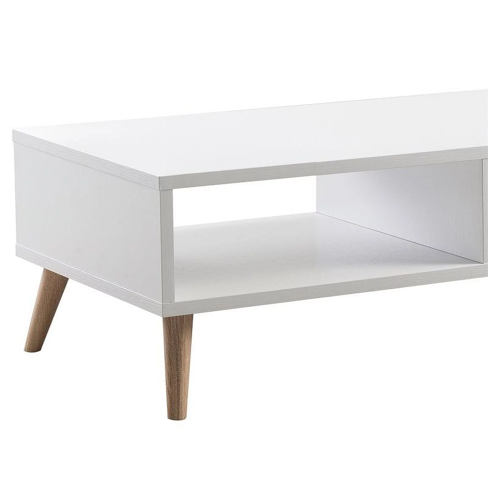 Furniture of America Paulson Wood 1-Drawer Coffee Table in White and Dark Gray