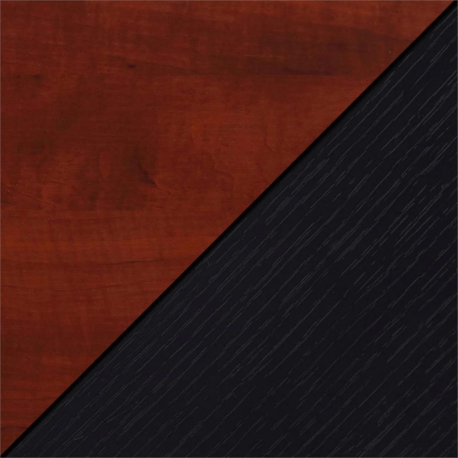 Home Square End Table with Shelves in Warm Cherry Wood Finish - Set of 2