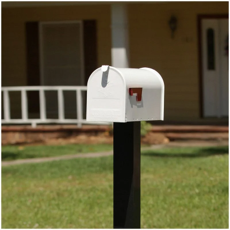 Gibraltar Mailboxes Elite Medium, Steel, Post Mount Mailbox, White, E1100W00