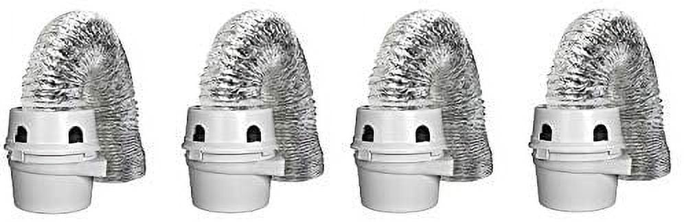 Dundas Jafine TDIDVKZW Indoor Dryer Vent Kit with 4-Inch by 5-Foot Proflex Duct, White 4-Pack