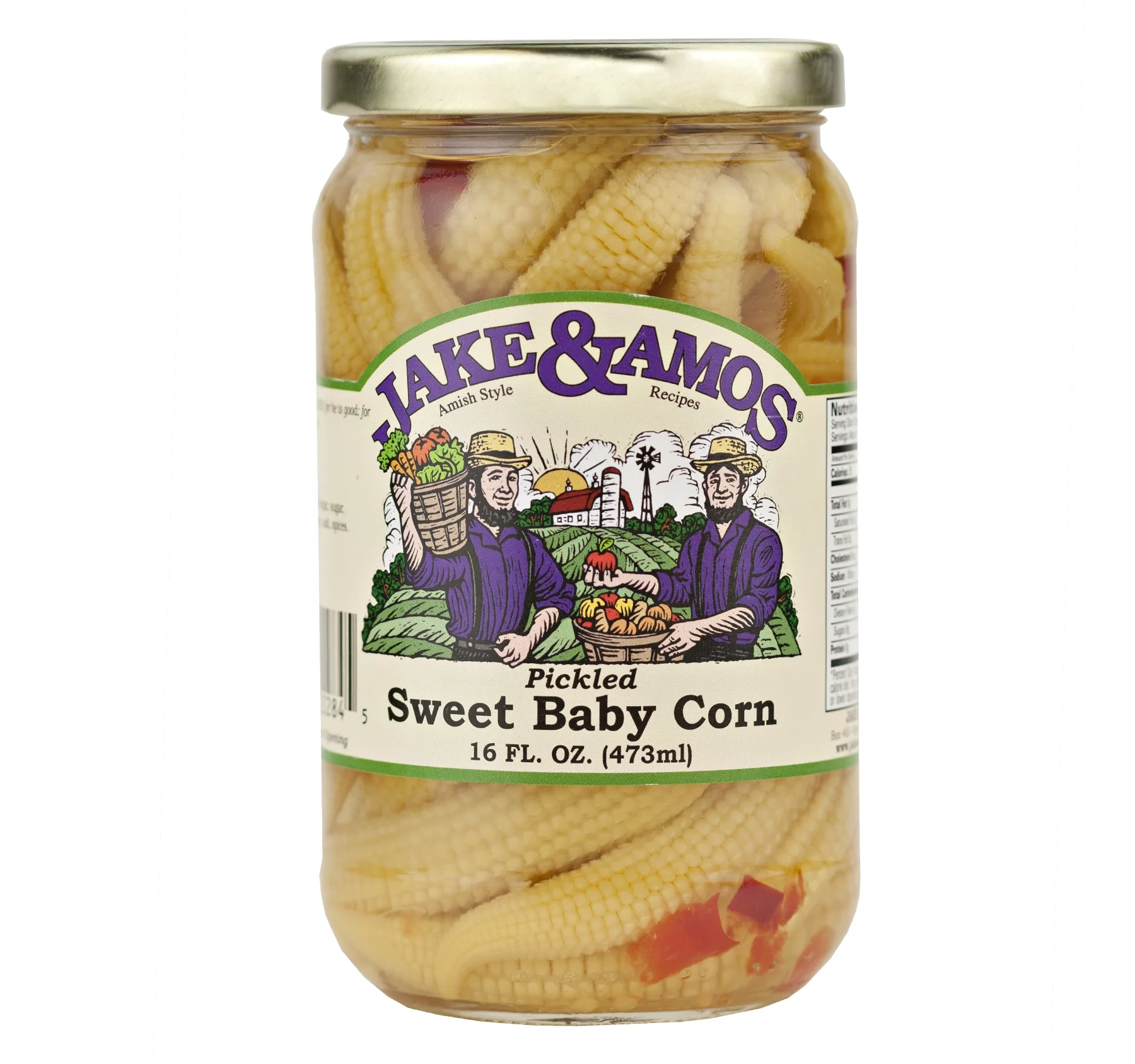 Jake & Amos Pickled Sweet Baby Corn, 2-Pack 16 oz. Jars
