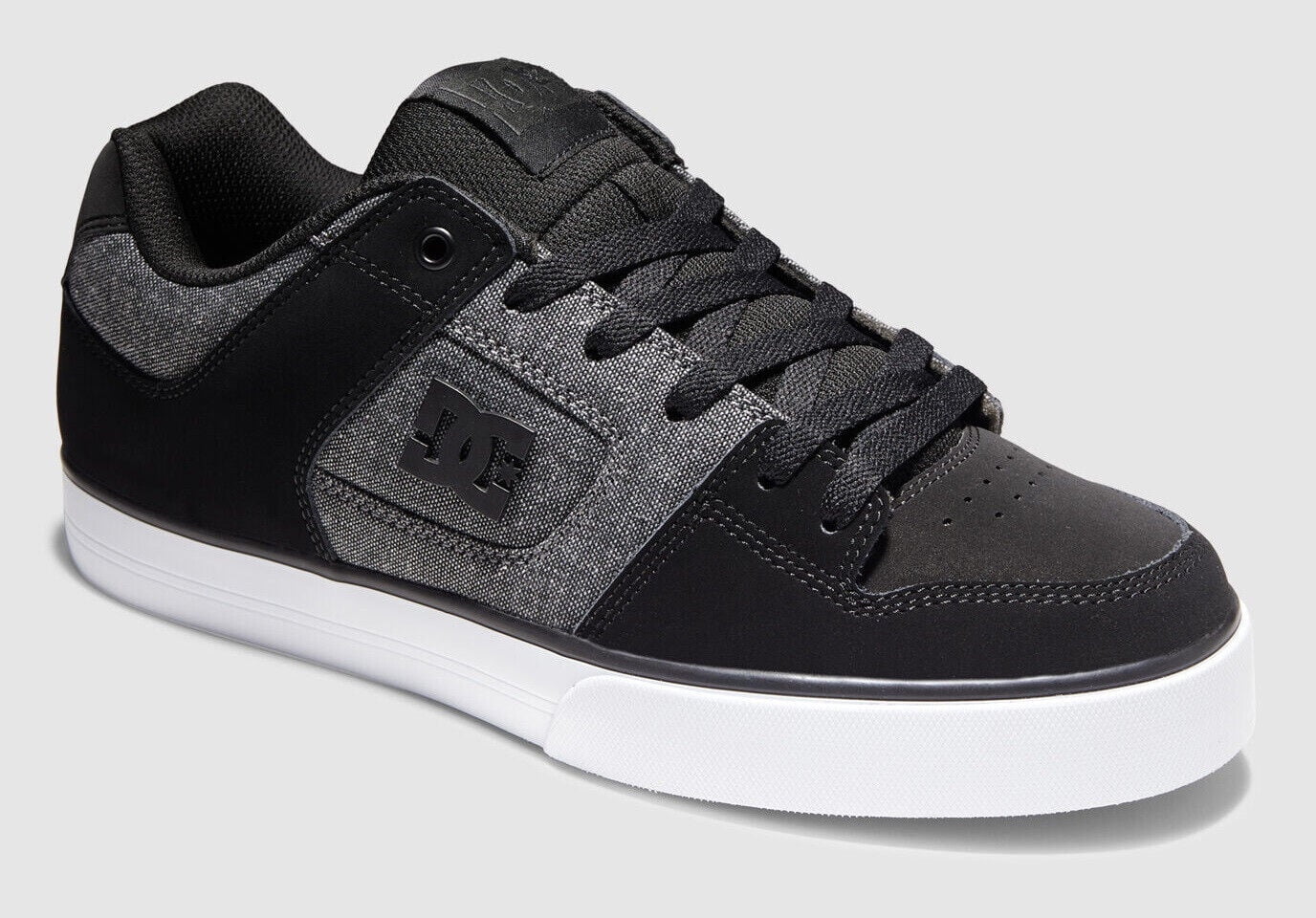 DC PURE LOW SUEDE LACE-UP SKATEBOARD SNEAKERS MEN SHOES BLACK/GRAY SIZE 12 NEW