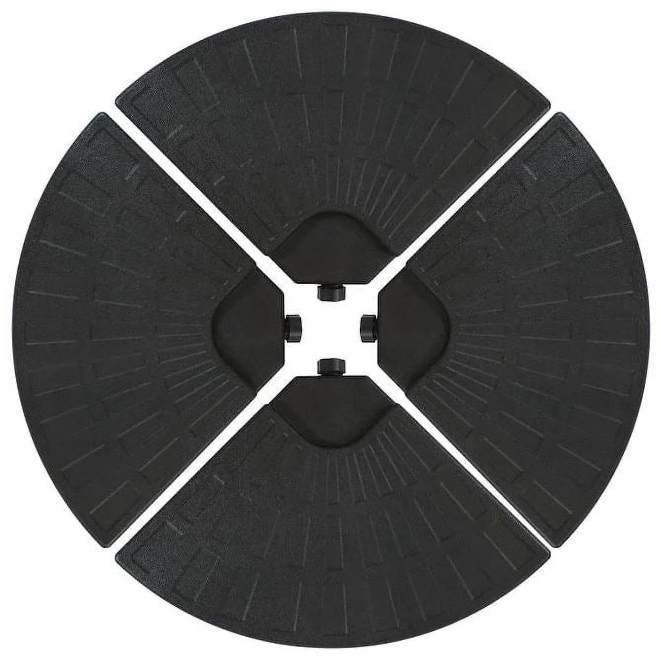 CozyBox 4-Piece Cantilever Offset Patio Umbrella Base Stand, Fills Up to 160lbs Sand or Water Circle Patio Umbrella Stand Black