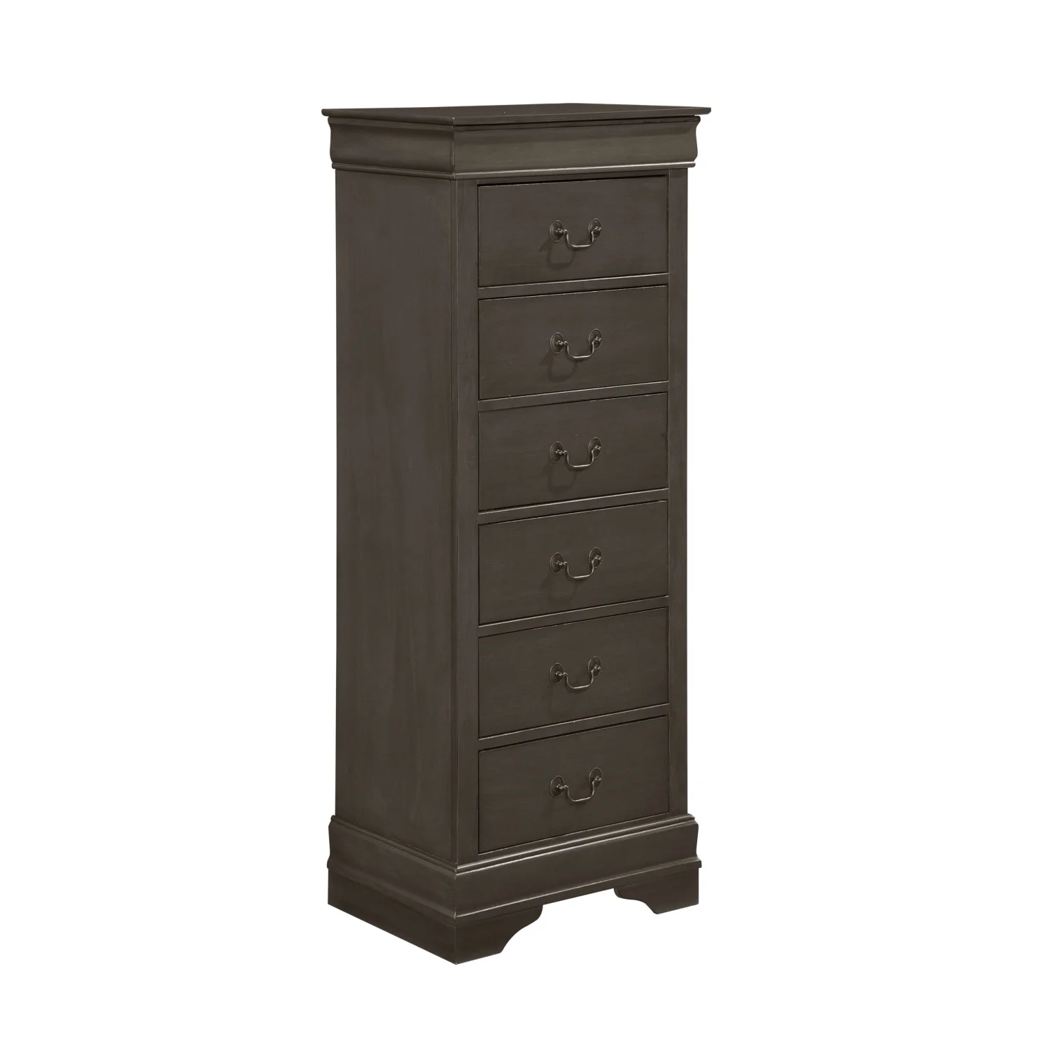 Traditional Design Louis Phillippe Style 1pc Lingerie Chest of 7x Drawers Gray Finish Hidden Drawers Wooden Furniture