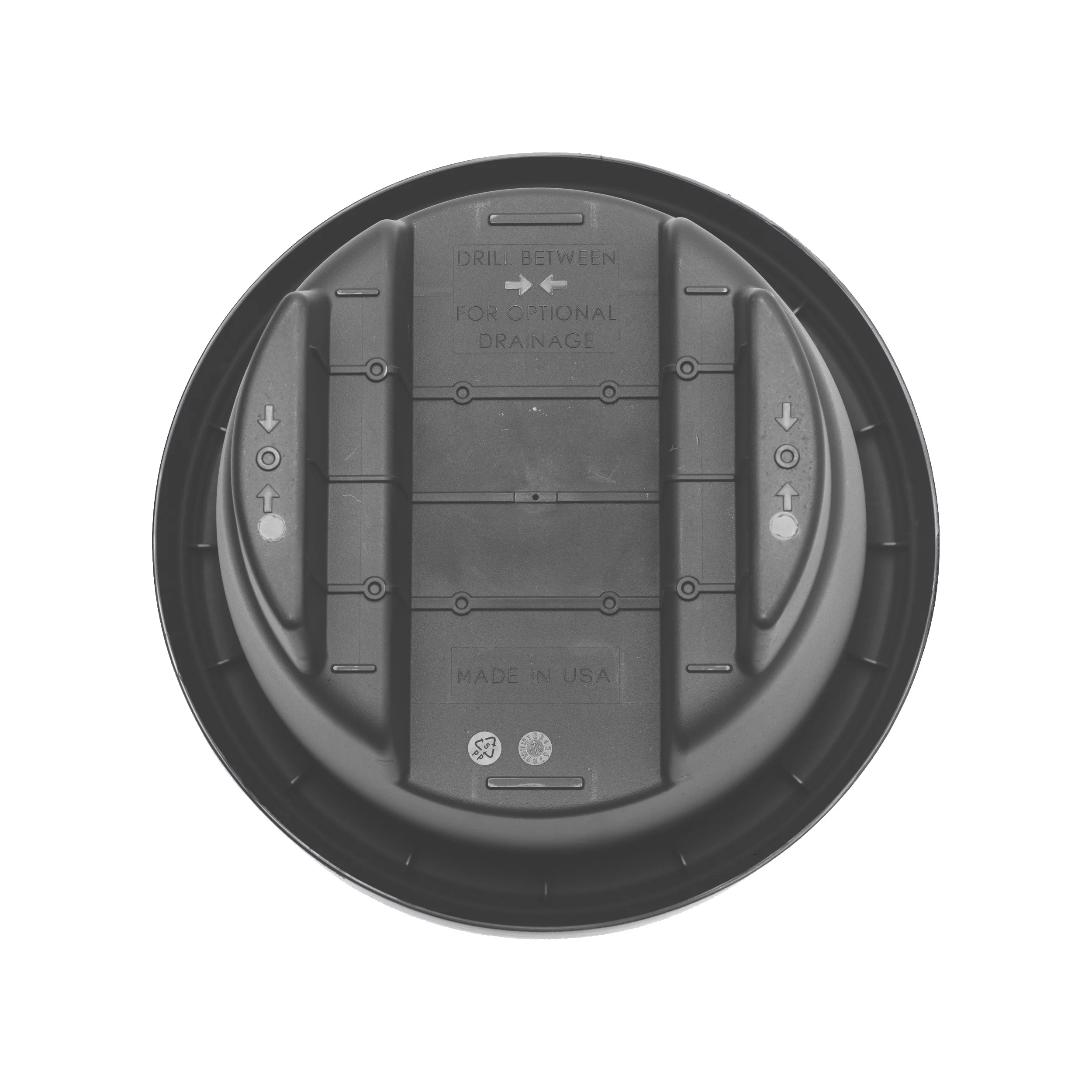 Bloem 12-in Resin Round Deck Rail Round Planter - Charcoal Gray