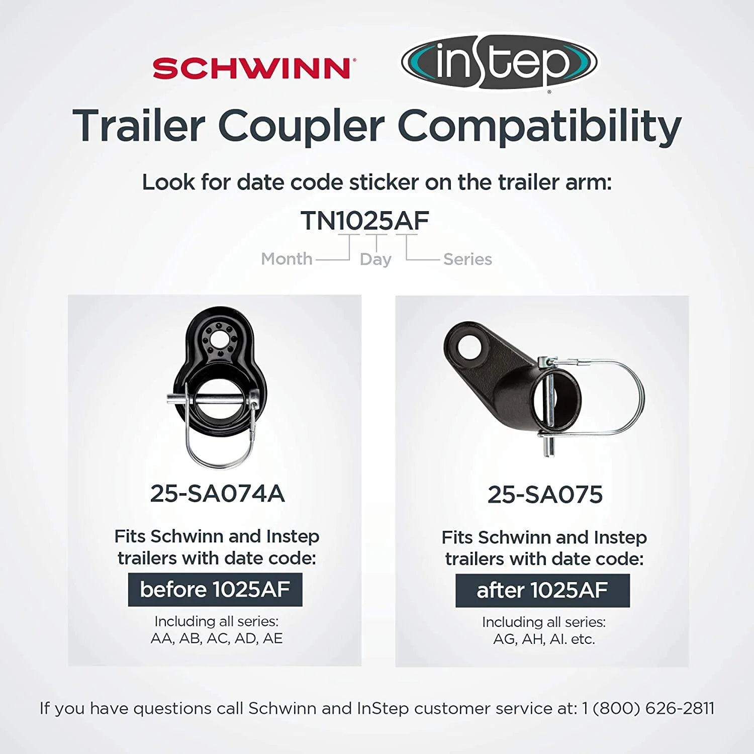 Coupler Hitch Attachments for Instep and Schwinn Bike Trailers, Flat and Angled Couplers for a Wide Range of Bicycle Carriers, Trailer Sizes, Models, and Styles