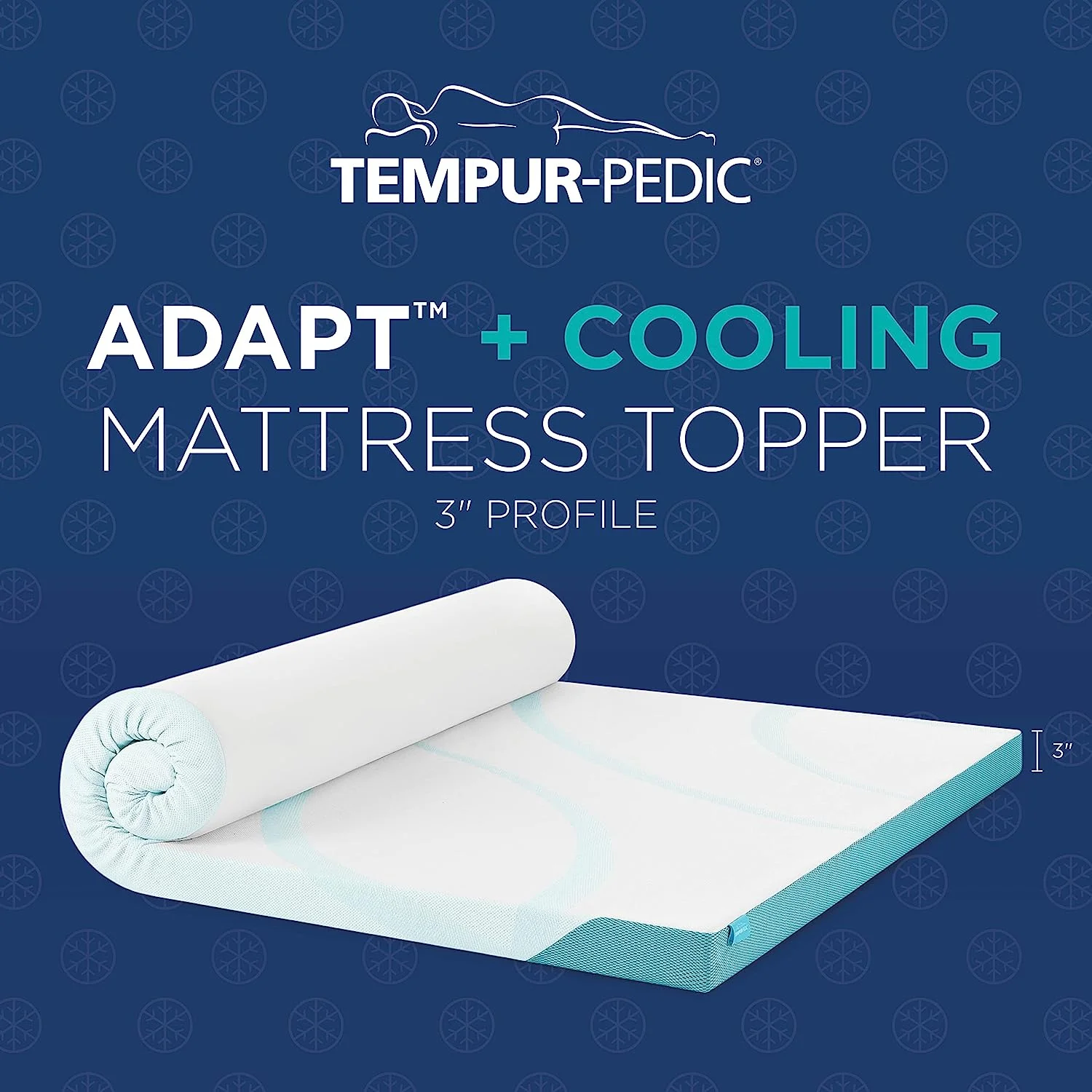 YANRUI TEMPUR-Adapt + Cooling 3-Inch King Mattress Topper Medium Luxury Premium Foam, Washable Cover, Medium Cooling Topper,white