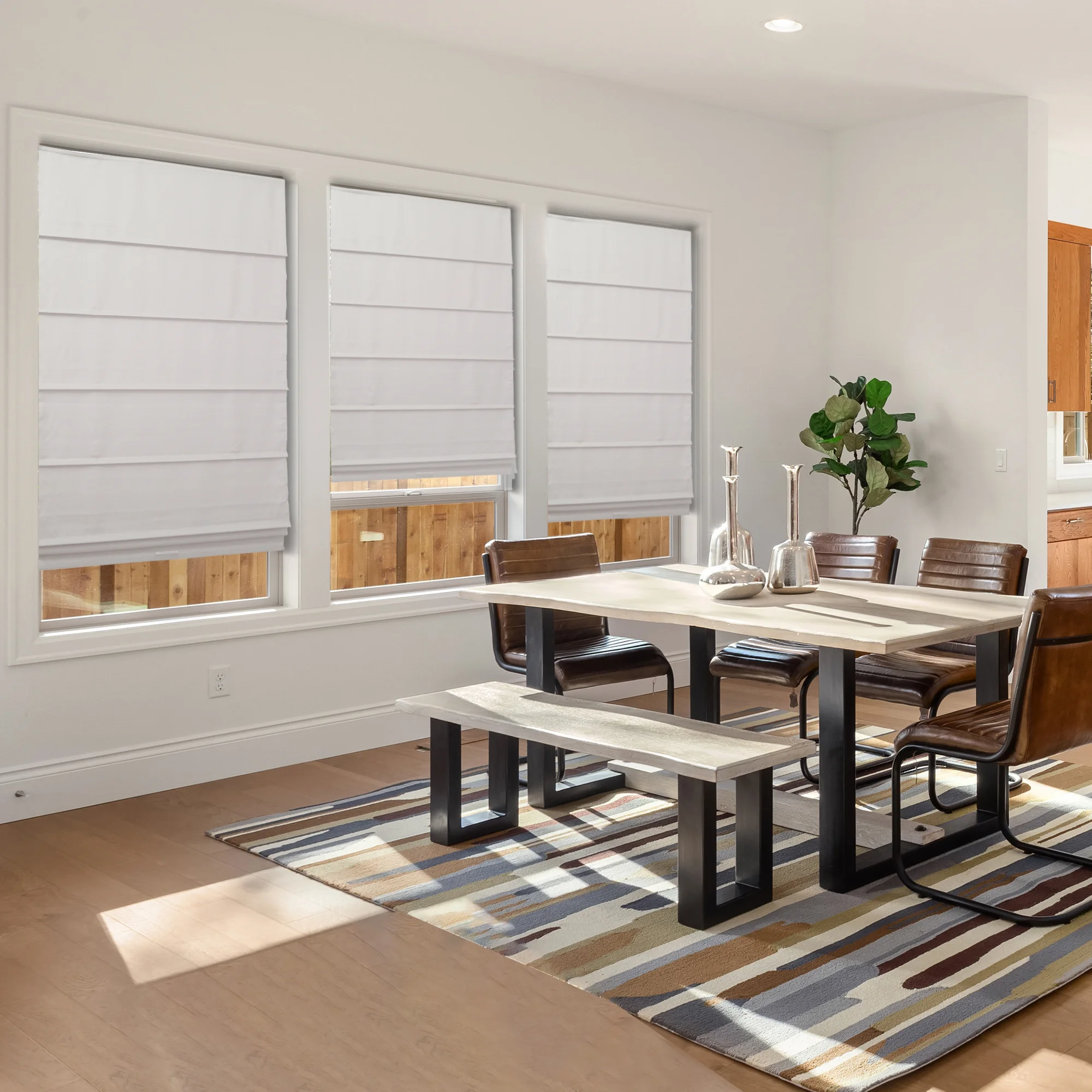 Chicology Cordless Roman Shade, Light Filtering Fabric Window Blind , Privacy Window Treatment , Ridgewood Ultra White (Privacy & Light Filtering) , 34