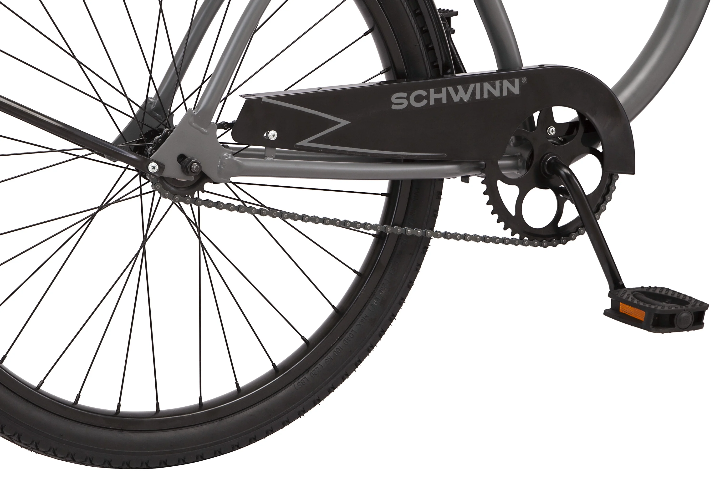 Schwinn Siesta cruiser bike, single speed, 26-inch wheels, charcoal, mens style