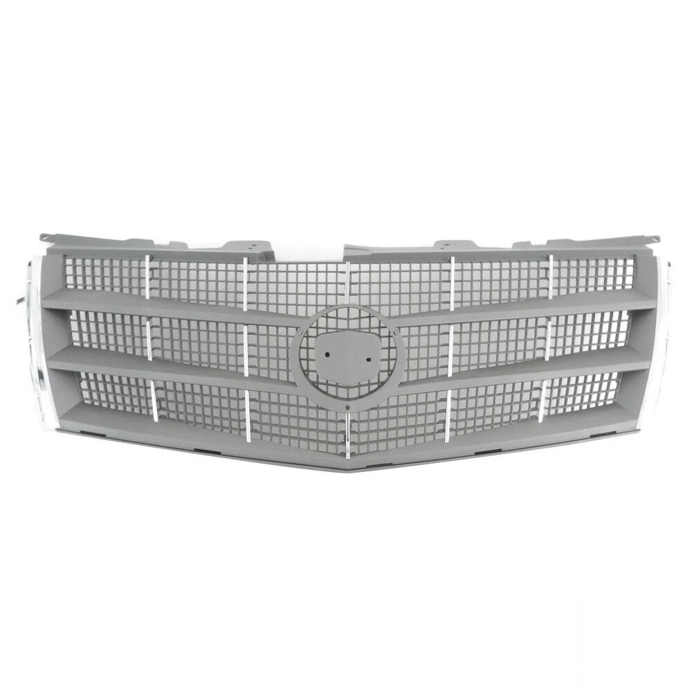 Geelife For Cadillac 2008-2011 CTS Front Grille Chrome Shell Painted Silver Gray Insert