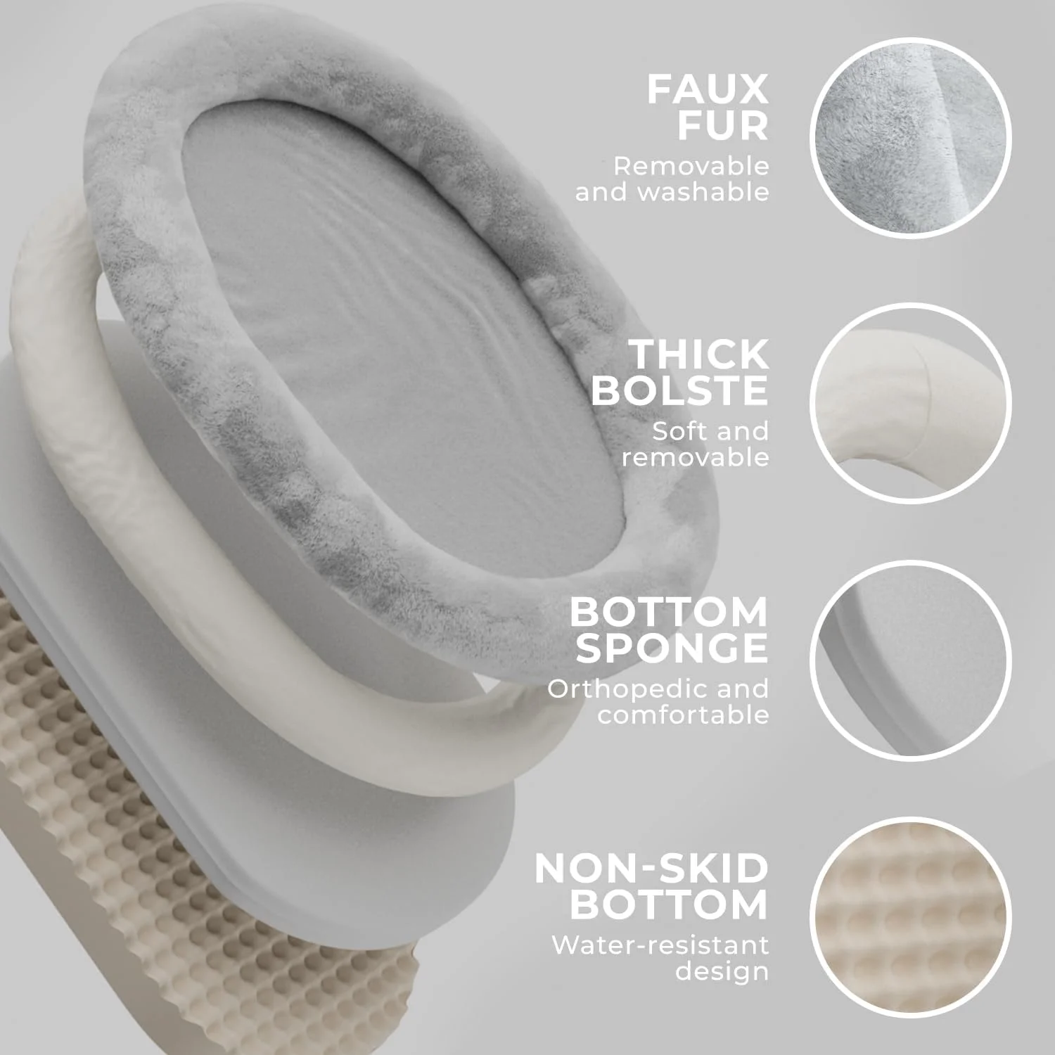 Human Dog Bed For Cozy Naps - Grey, 72