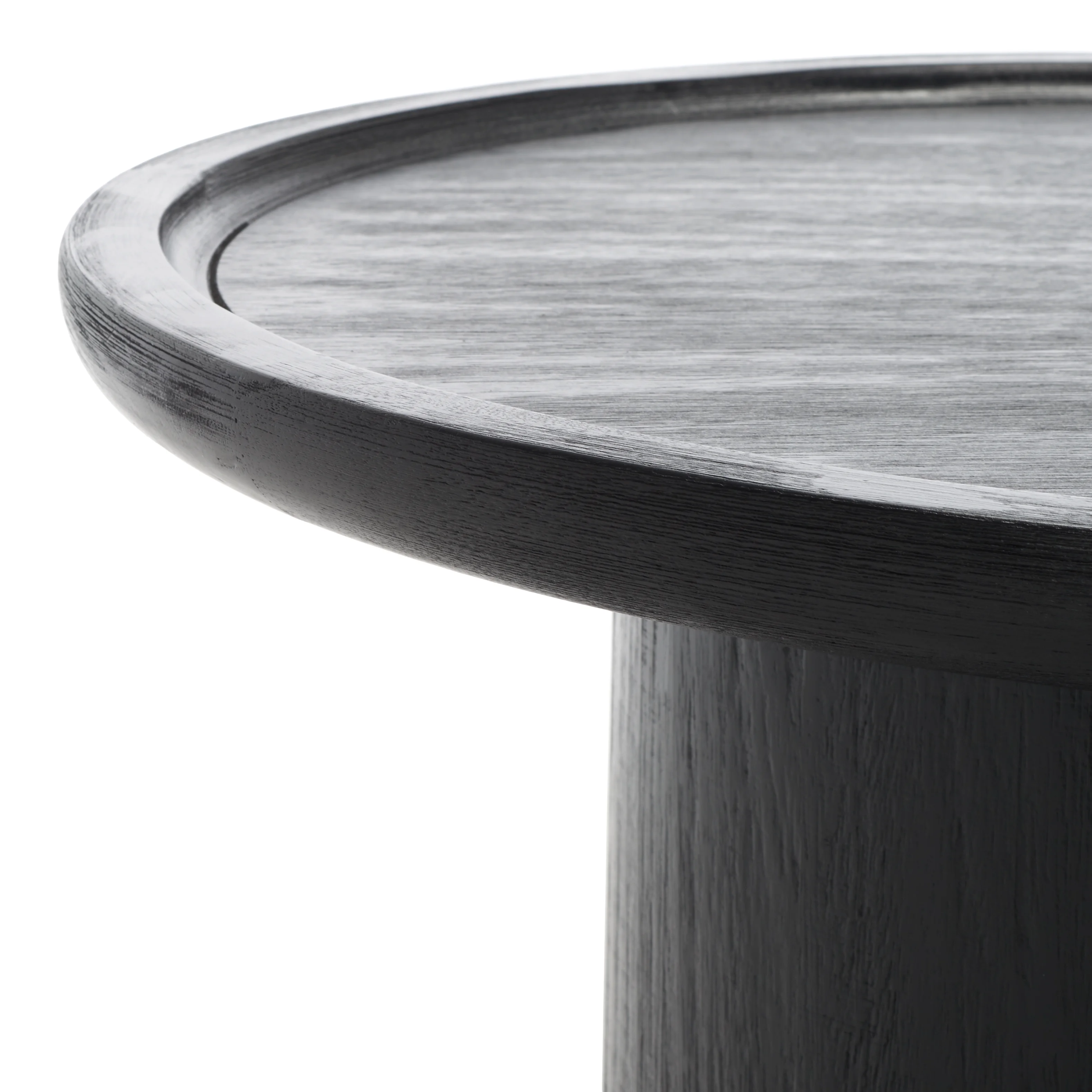 SAFAVIEH Devin Modern Black Grain Round Wood Coffee Table (28 in. W x 28 in. D x 16 in. H)
