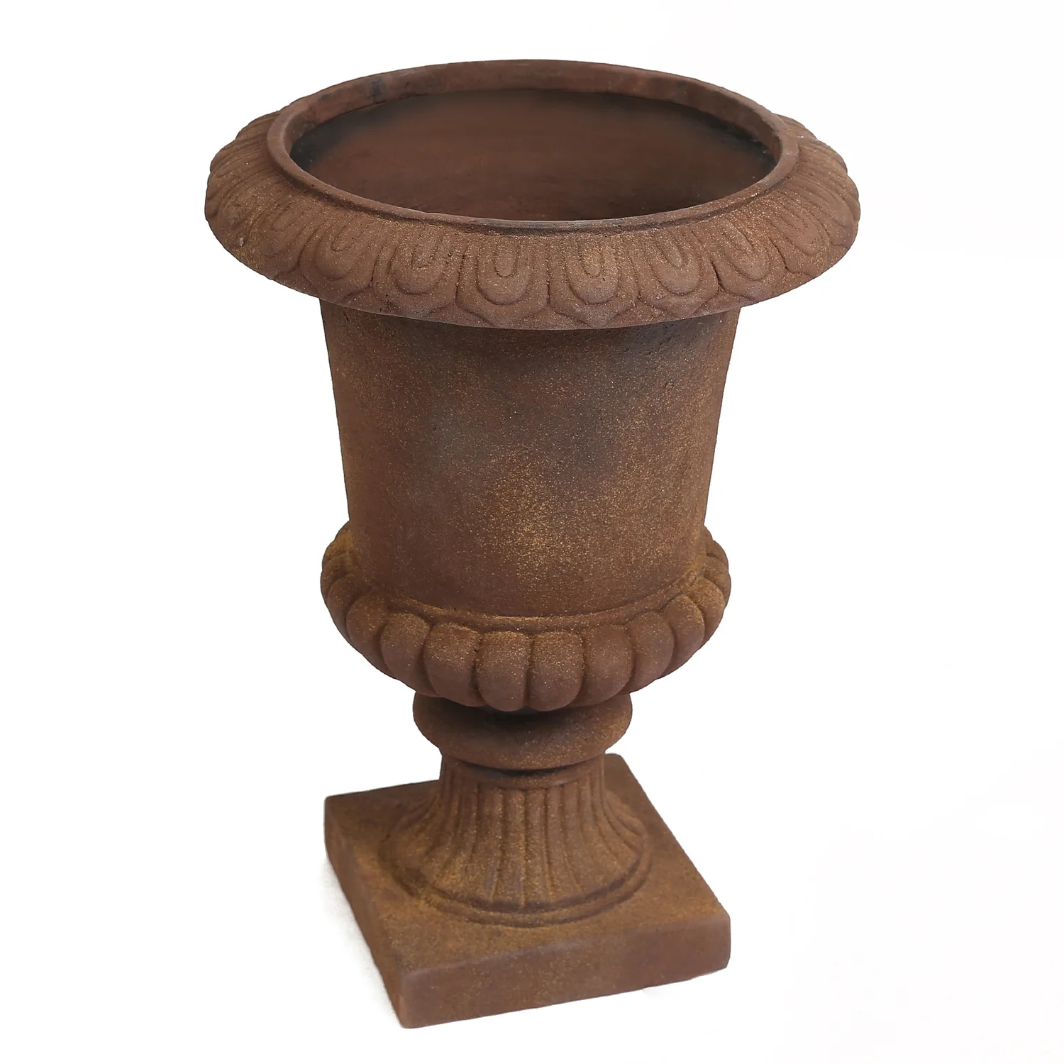 HomeStock Artisanal Artistry Rustic Brown Mgo Indoor/Outdoor Urn Planter, 21.3