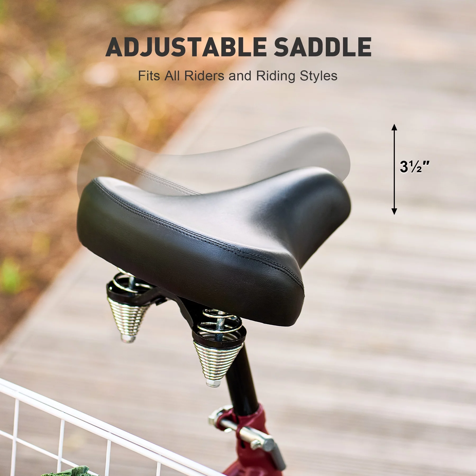 VIRIBUS 26 Inch Adult Trike 7 Speed Bike w Adjustable Seat 2 Baskets Matte Red