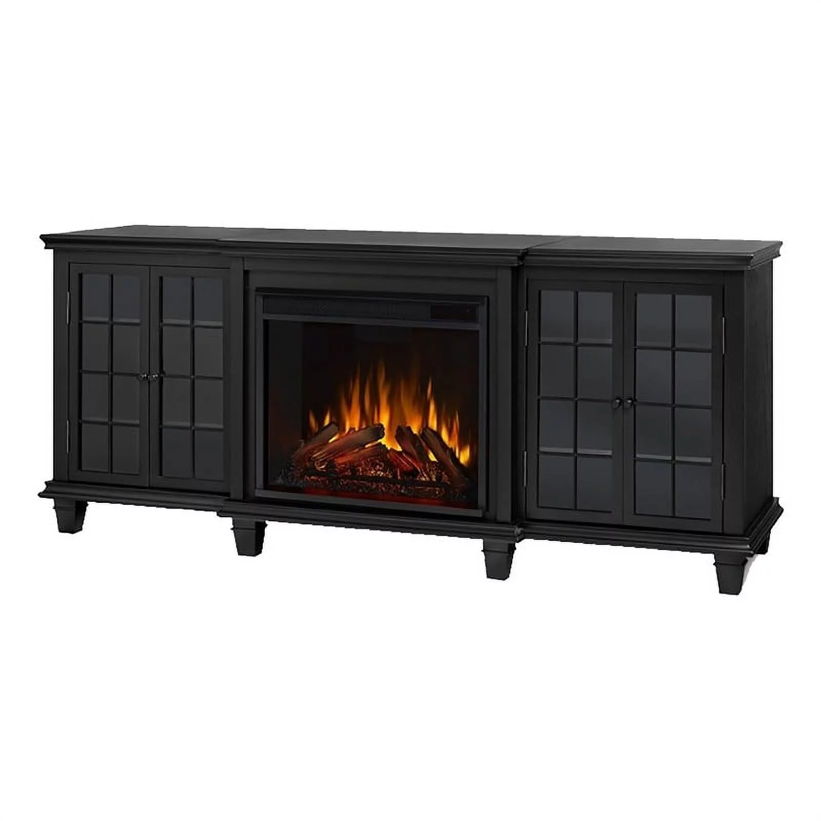Bowery Hill Modern Solid Wood Fireplace TV Stand for TVs up to 70