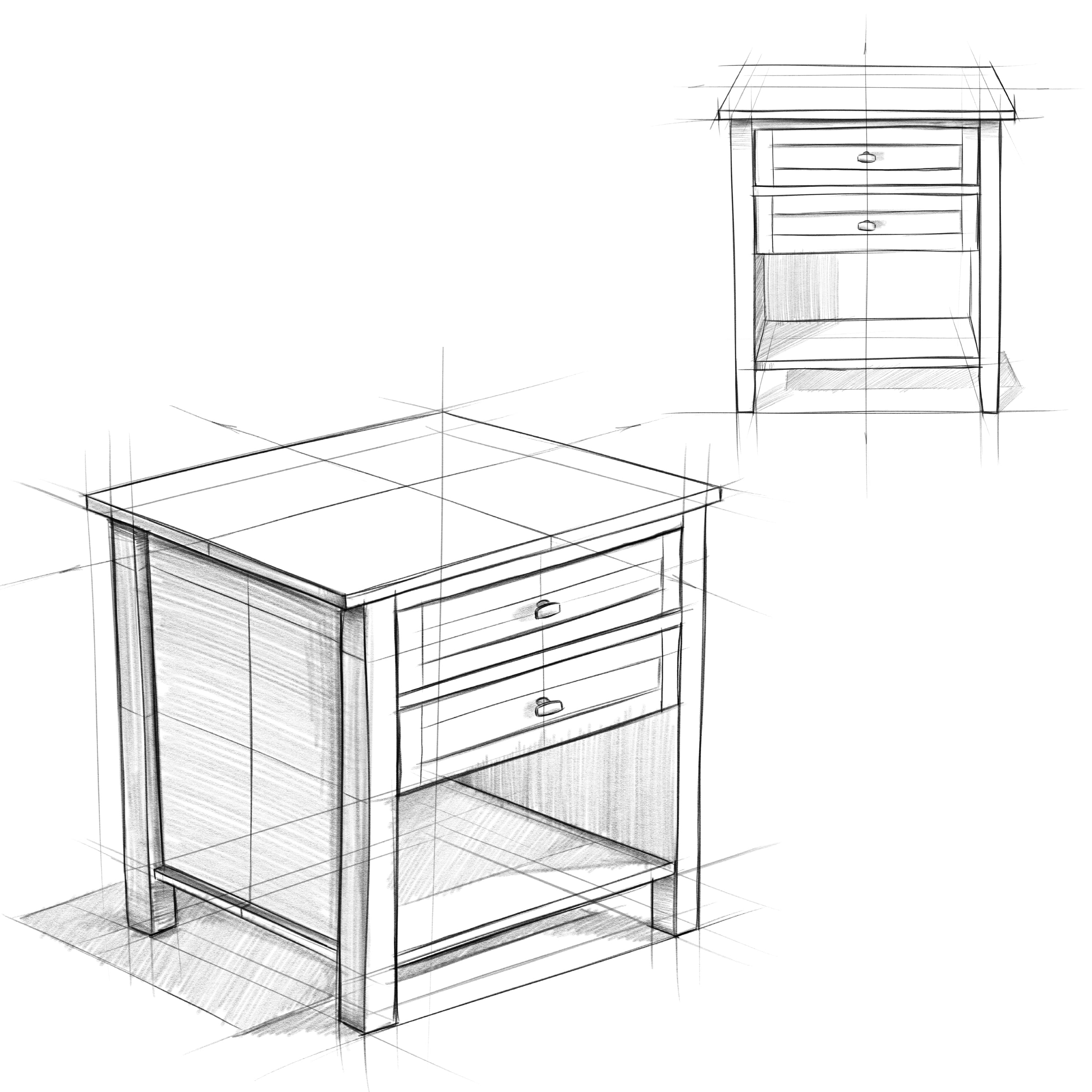 Warm Shaker SOLID WOOD 24 inch Wide Transitional Bedside Nightstand Table in White