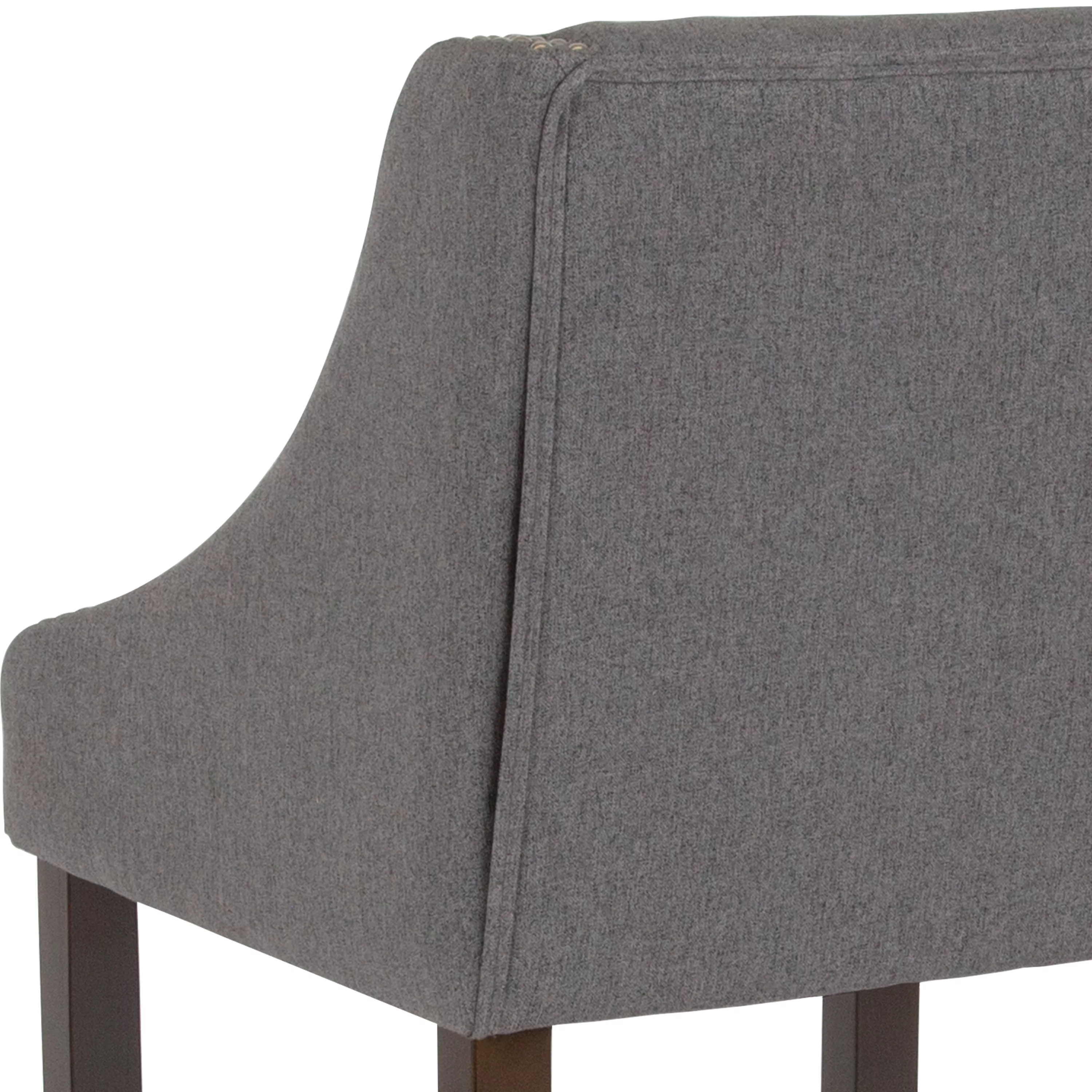 Flash Furniture Carmel Transitional Fabric Counter Stool, Dark Gray, Set of 2