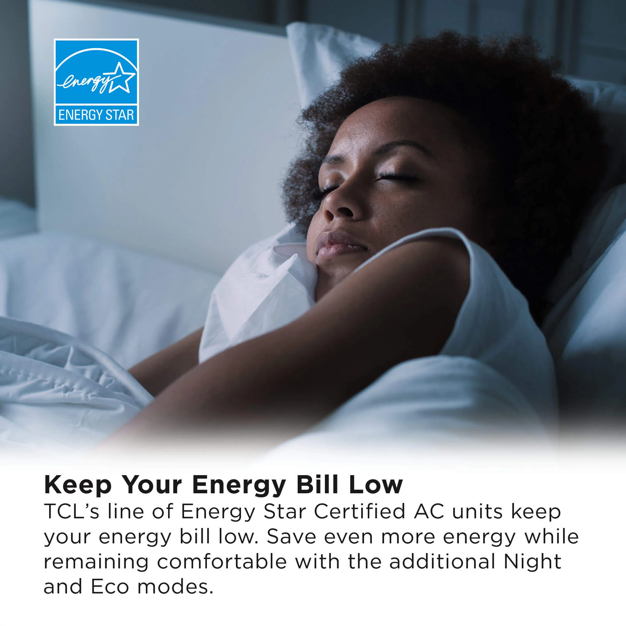 TCL Smart 10,000 BTU Through-the-Wall Air Conditioner, 115V, E-Star, Remote Included, White, W10T9E1-A