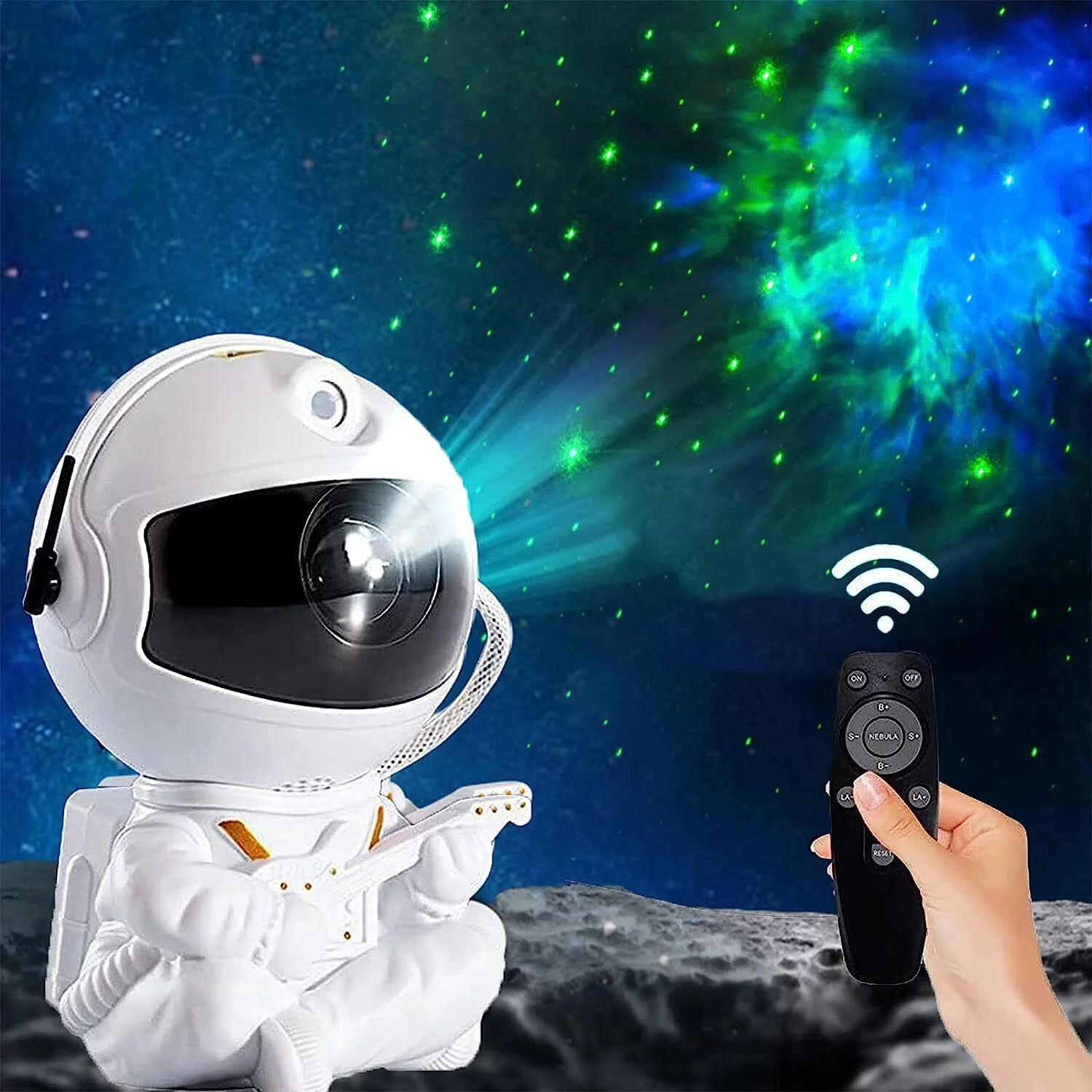 Astronaut Projector Galaxy Night Light, Small Star Projector for Kids Ceiling Bedroom - Cute Room Decor Led Lamp Space Nebula Starry Cloud with Remote Control - Guitar Style