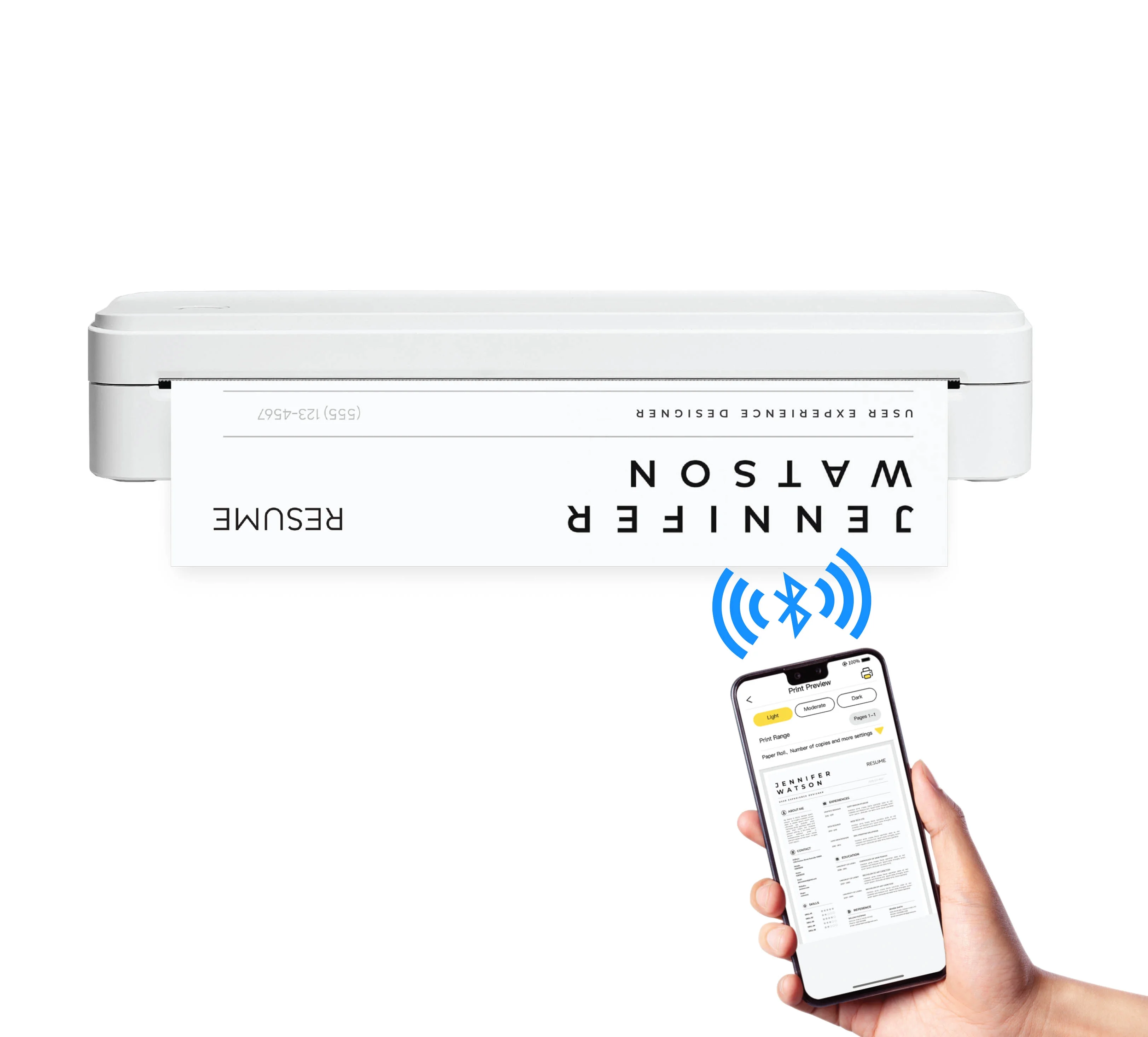 Core Innovations Pro Wireless Inkless Thermal Printer, iOS & Android Compatible, 8.5