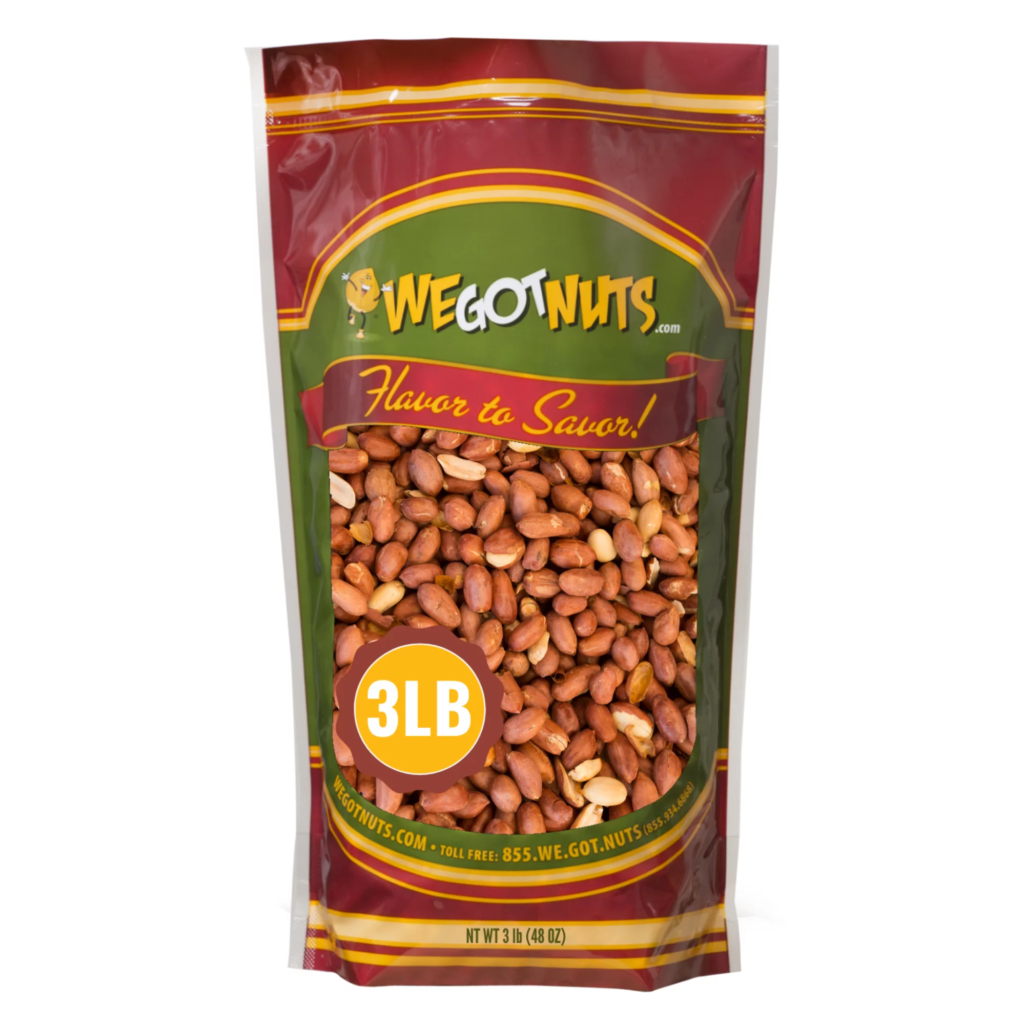 We Got Nuts Raw Unsalted Redskin Peanuts, 3 lbs