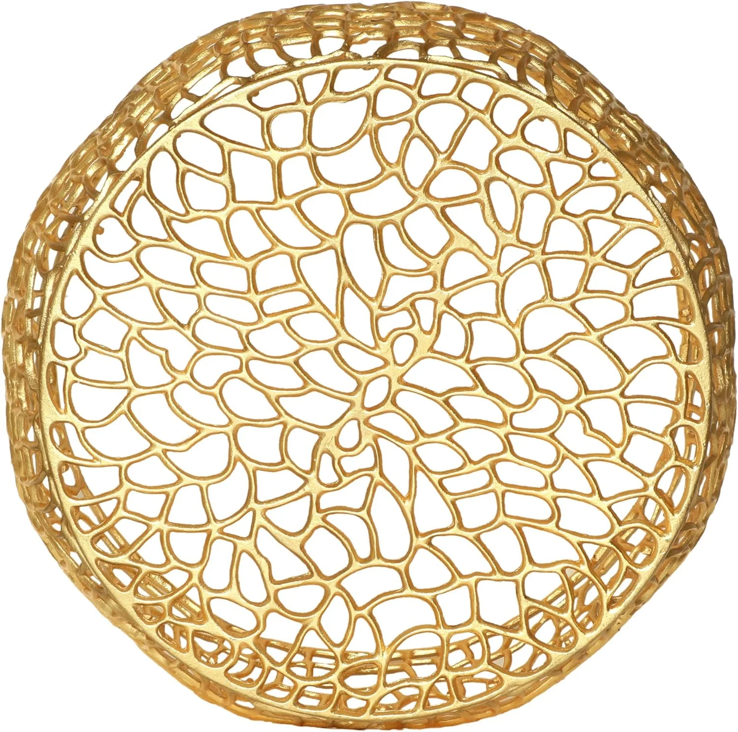 Modern Solid Aluminum Mesh Coffee Table, Mesh Round Cocktail Table